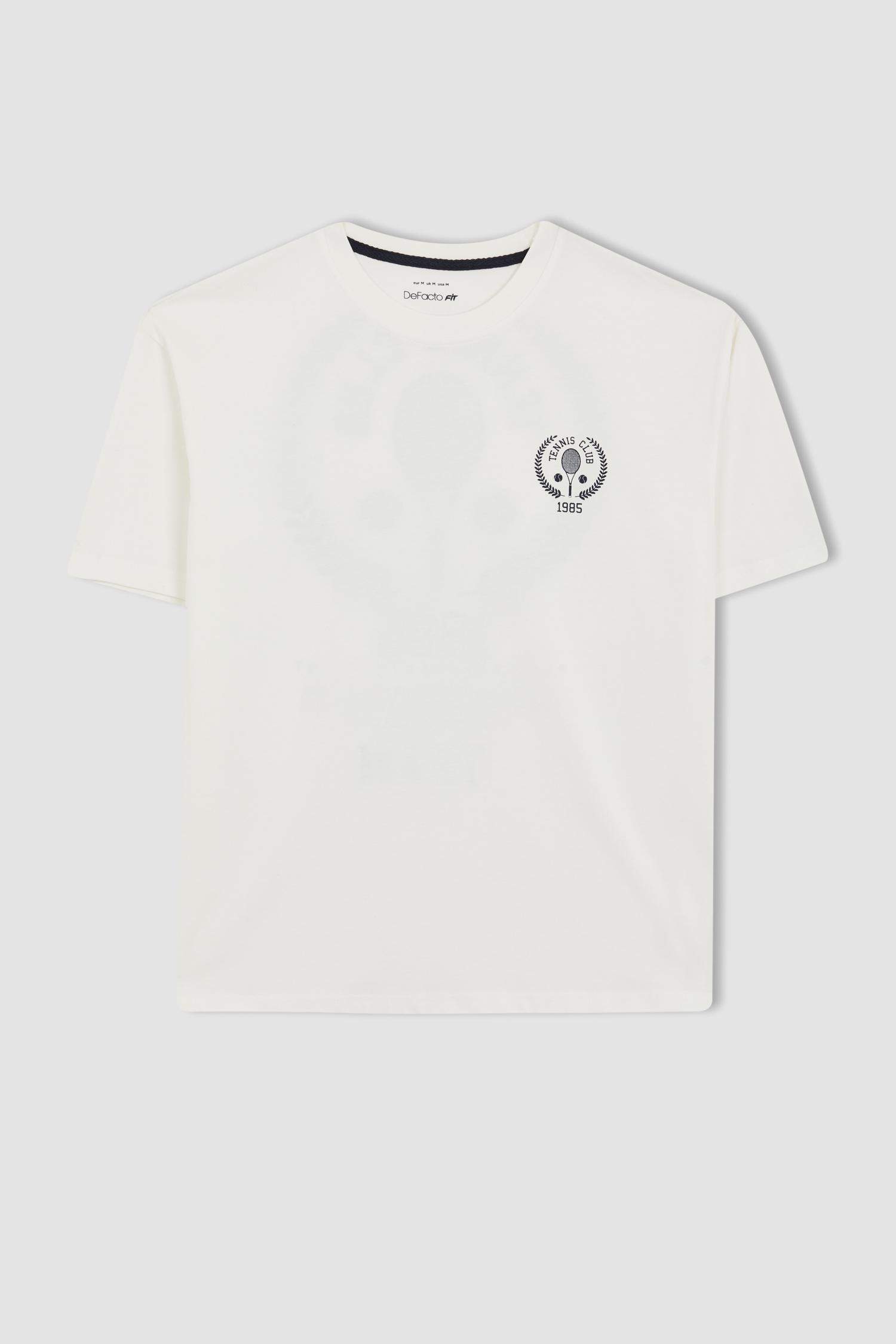 DeFactoFit Slim Fit Hooded Printed Scuba Fabric Sweatshirt