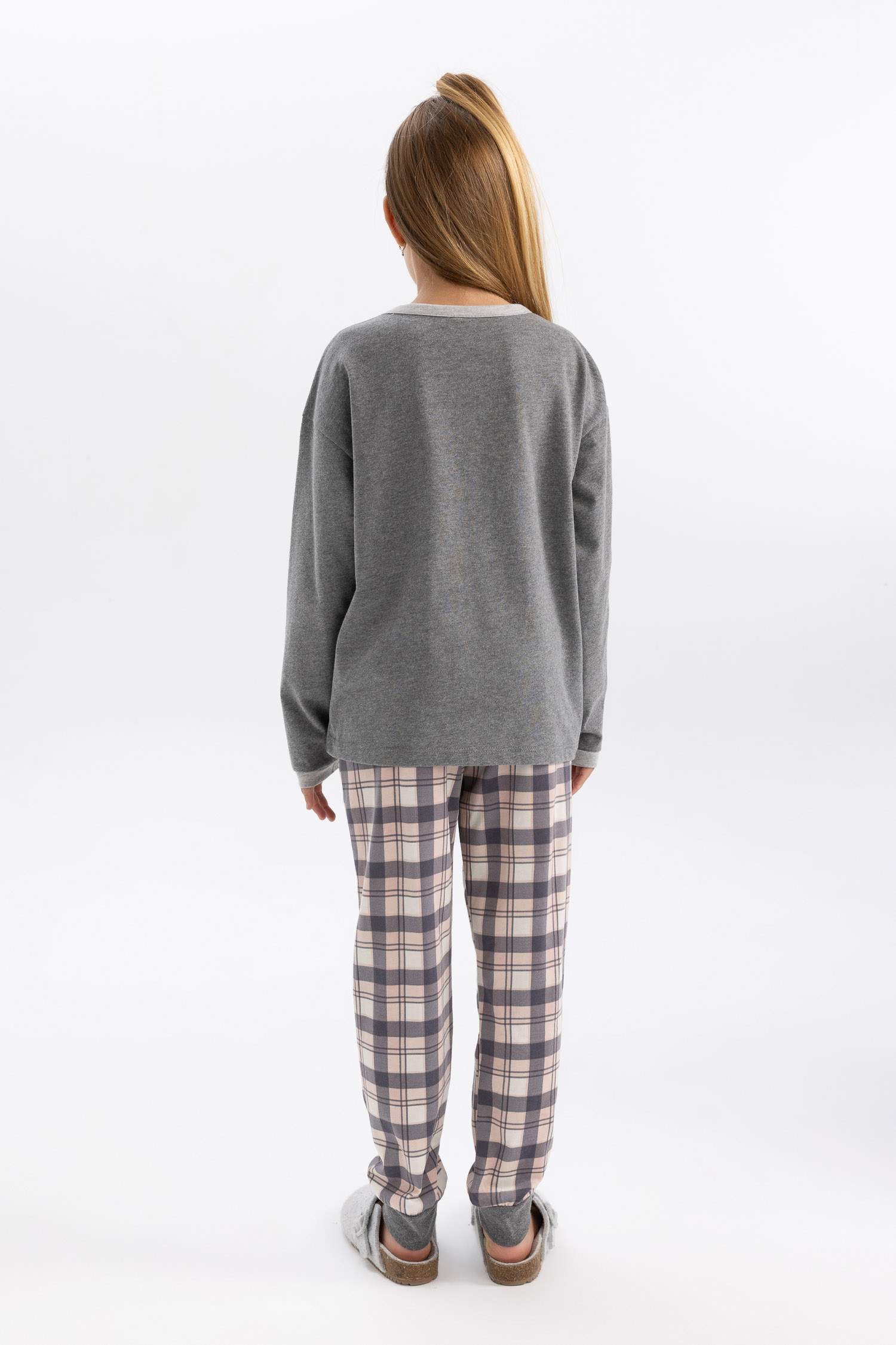 Pyjama Carreaux à Manches Longues Pour Fille