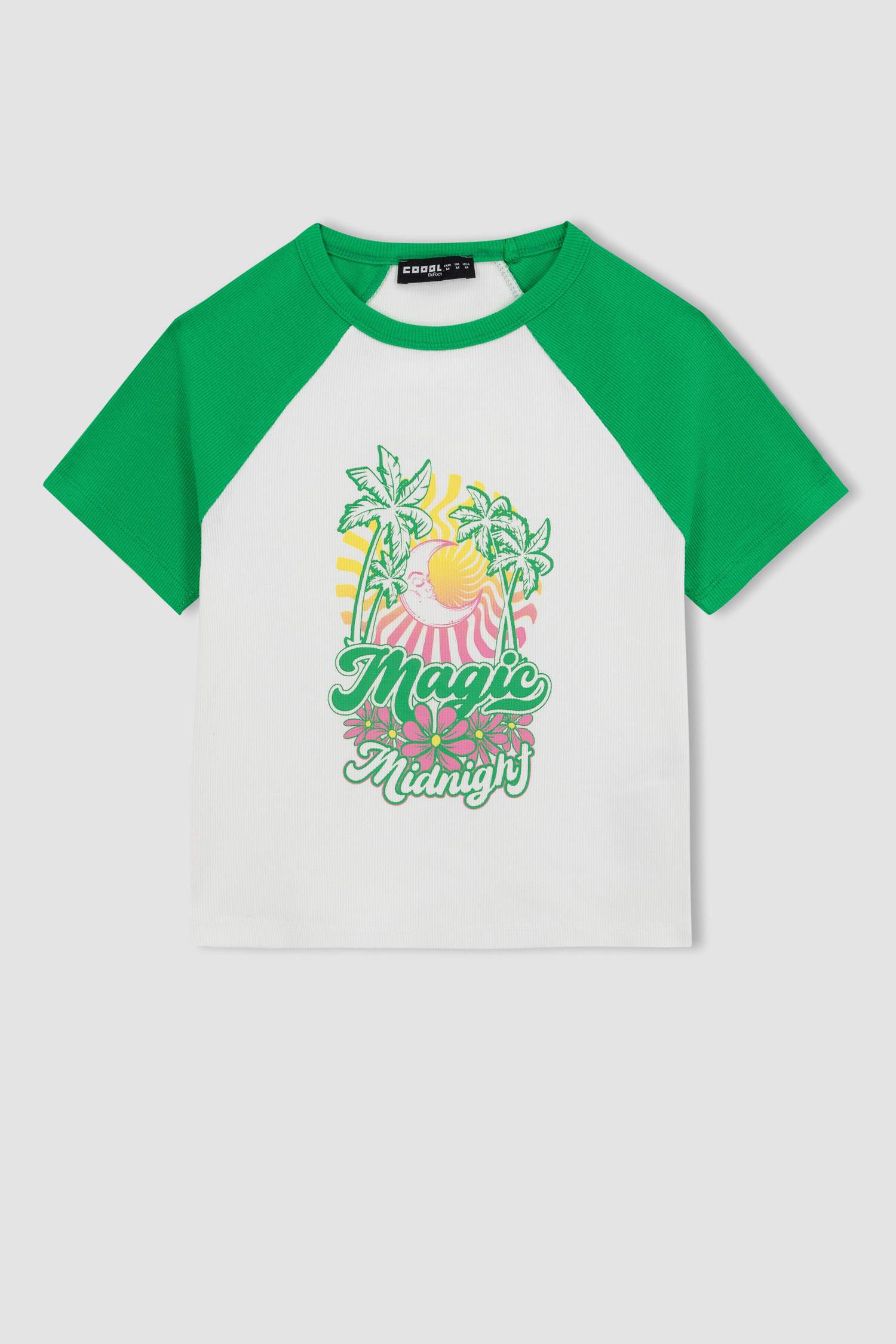 Coool Fitted Baskılı Fitilli Kaşkorse Kısa Kollu Tişört