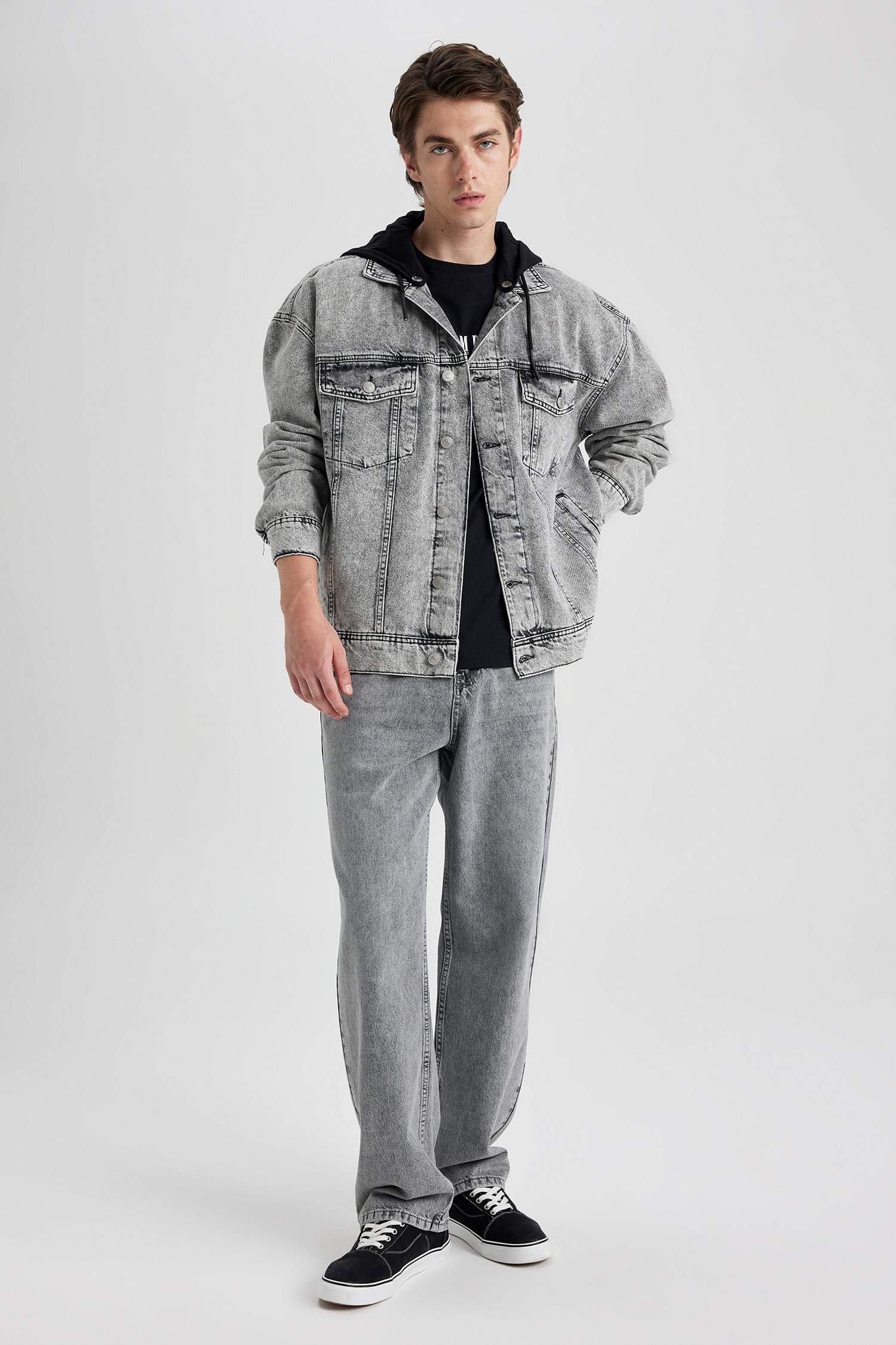Grau Herren Oversize Fit Jacke 2855965 | DeFacto