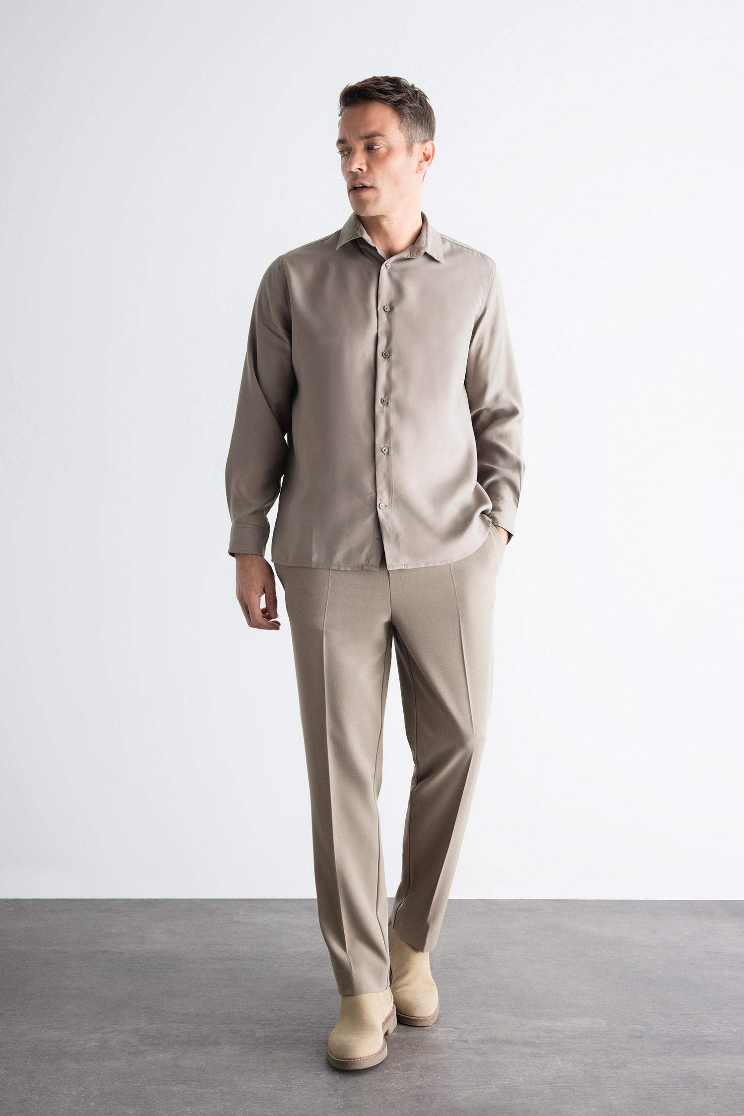 Yazlık Kumaş Jogger Pantolon Beli Bağcıklı Lastikli Düz Paça Cepli Her Yöne Esneyen