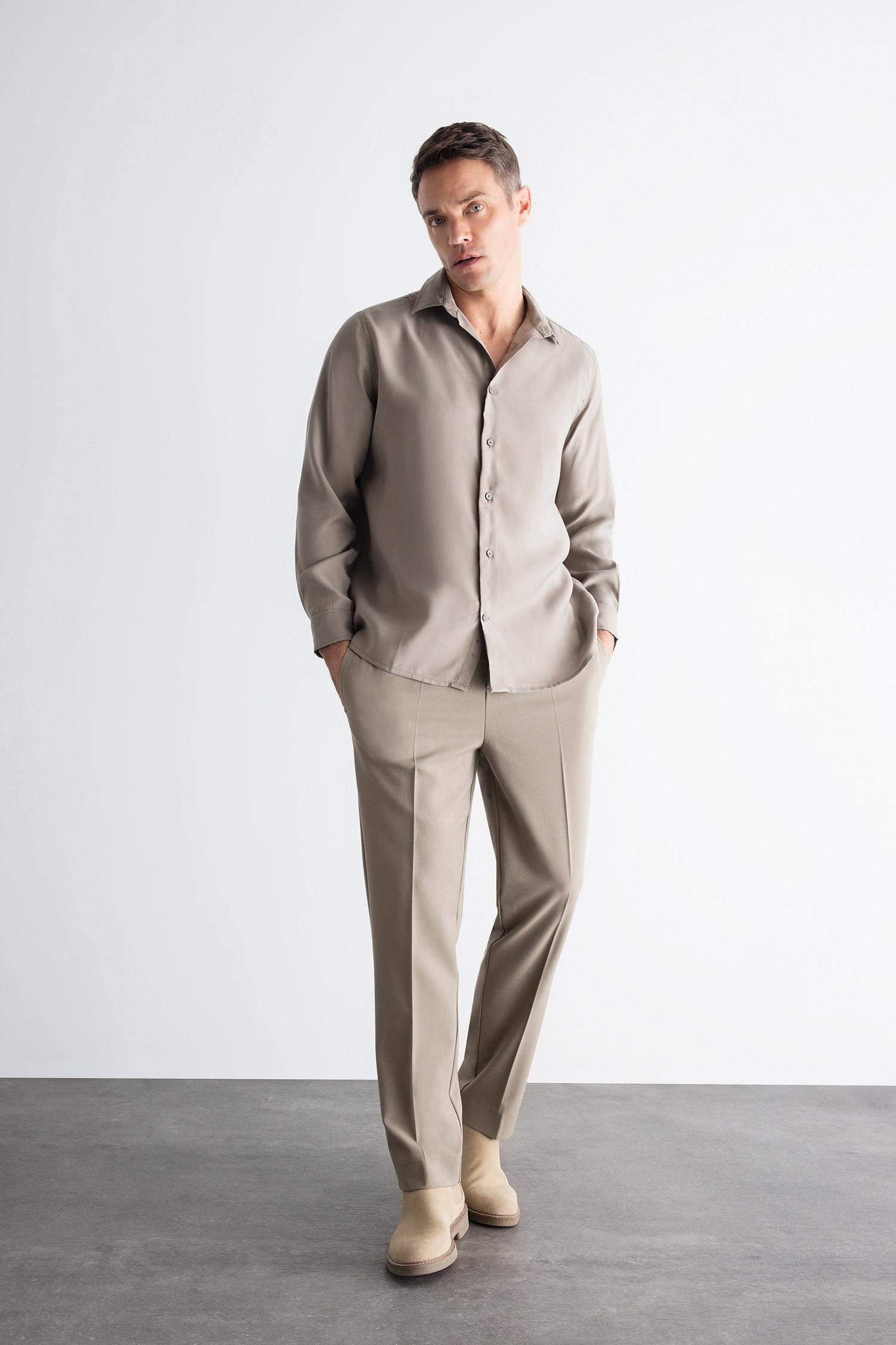 Yazlık Kumaş Jogger Pantolon Beli Bağcıklı Lastikli Düz Paça Cepli Her Yöne Esneyen