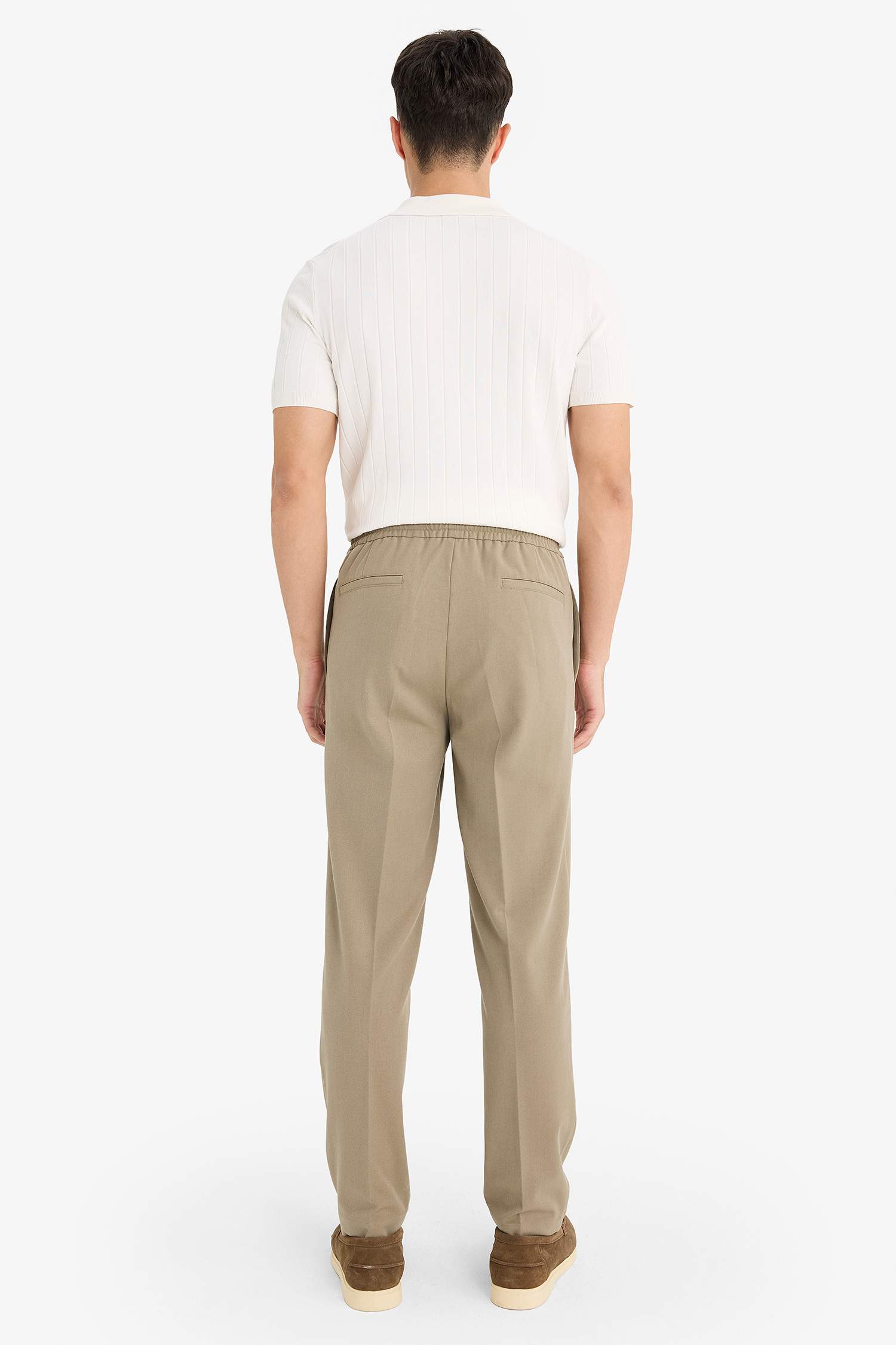 Beli Bağcıklı Lastikli Cepli Jogger Fit Her Yöne Esneyen Yumuşak Tuşe Pantolon