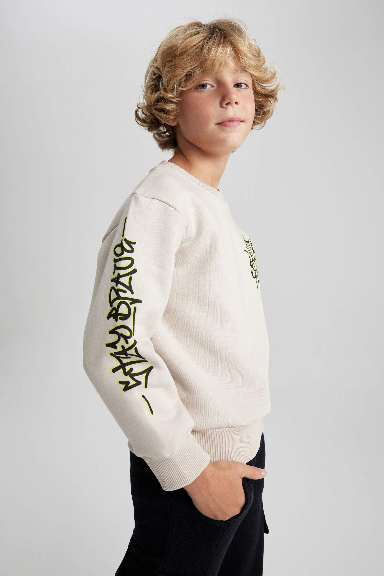 Beige Boys & Teens Crew Neck Sweatshirt 2900962 | DeFacto