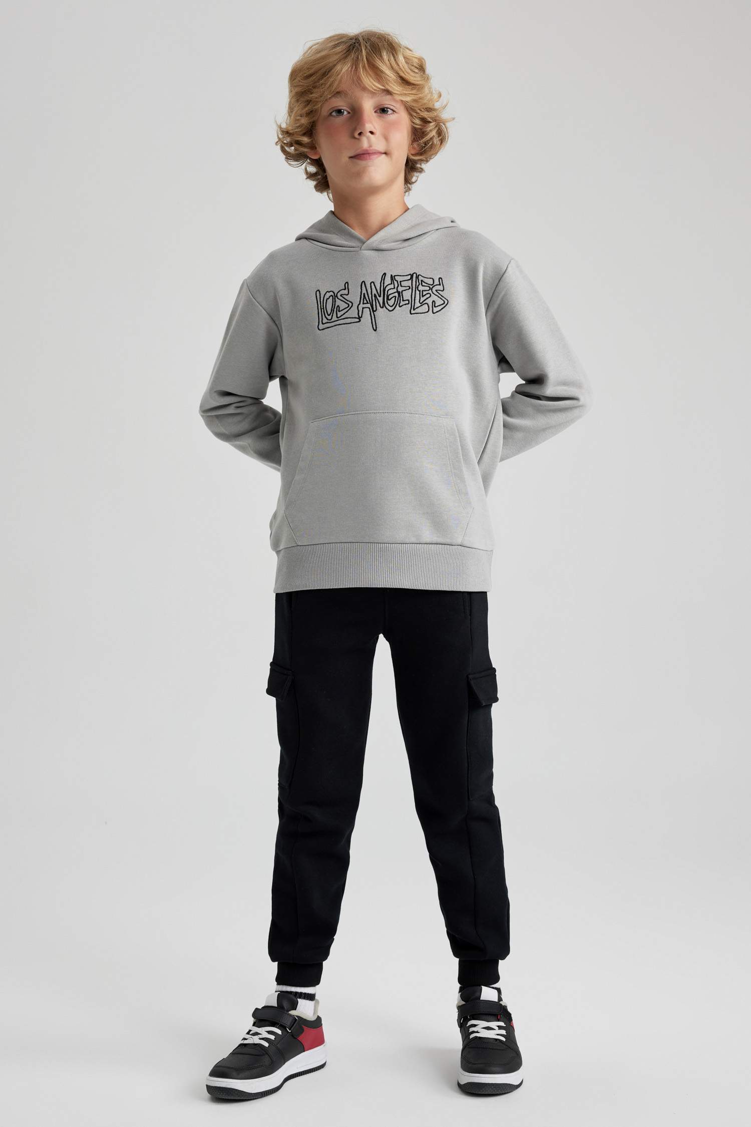 Grey Boys & Teens Hooded Sweatshirt 2900961 | DeFacto