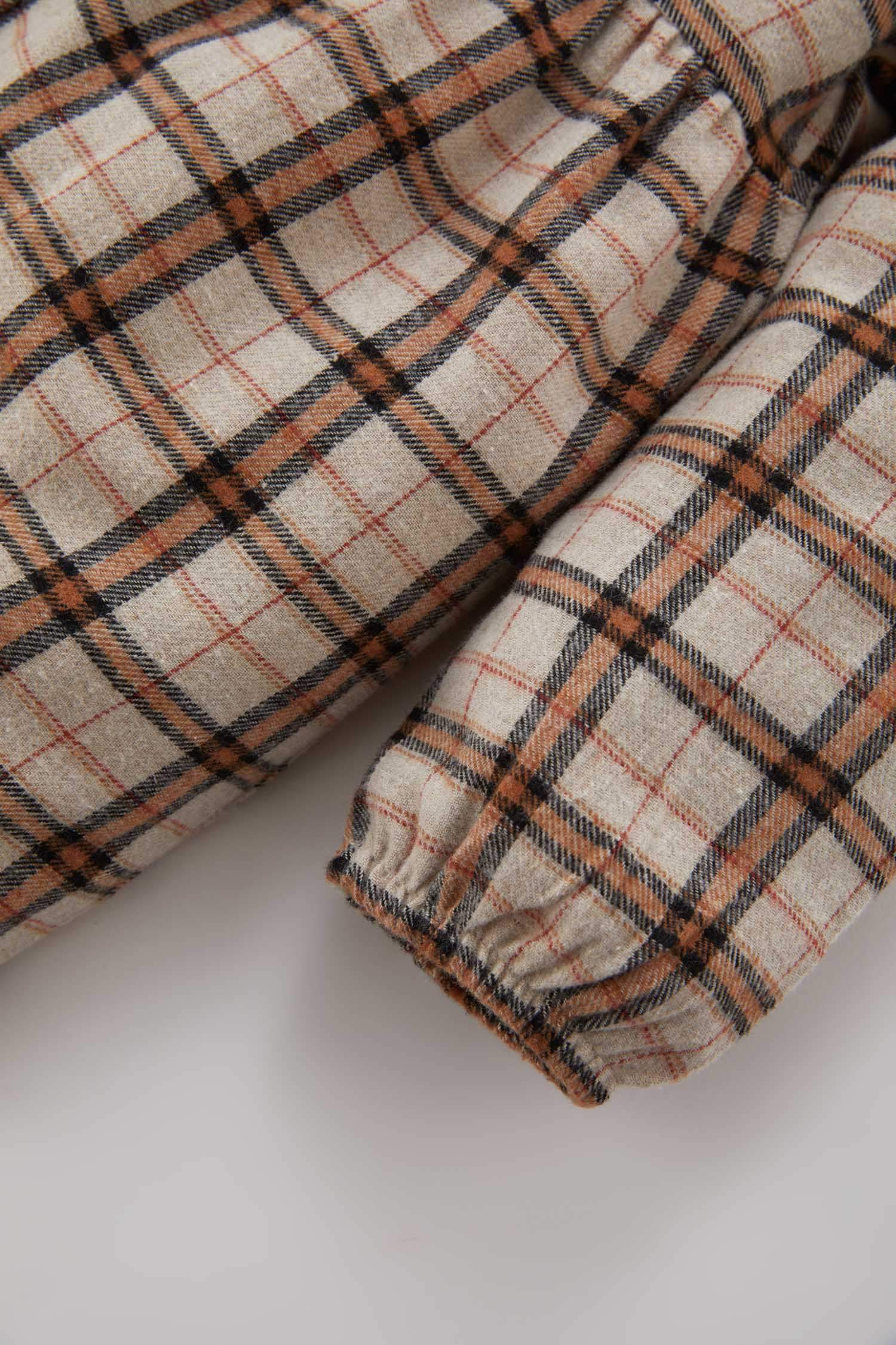 Regular Fit Plaid Long Sleeve Woven Dress