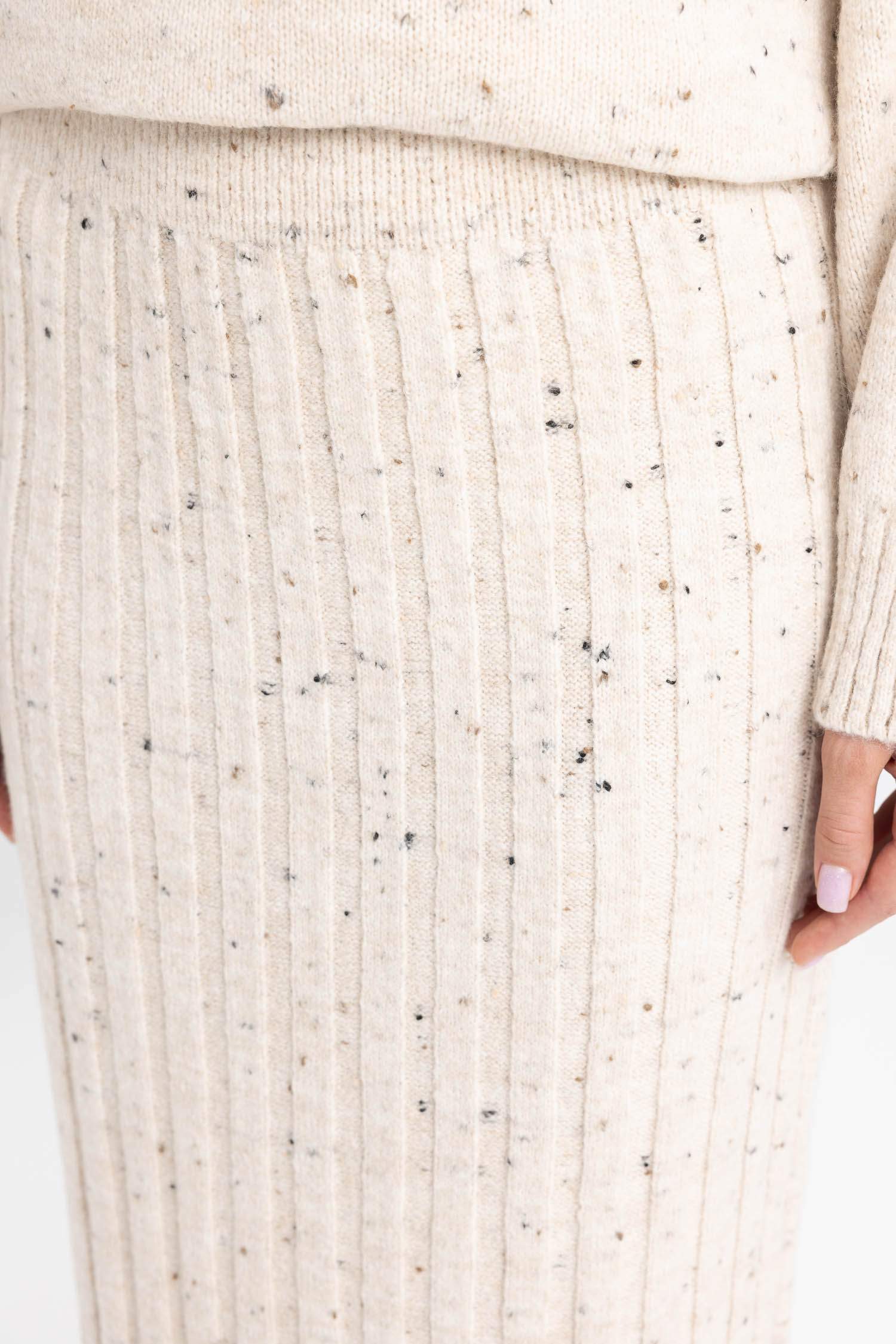 Regular Fit Beli Lastikli Basic Düz Maxi Triko Etek