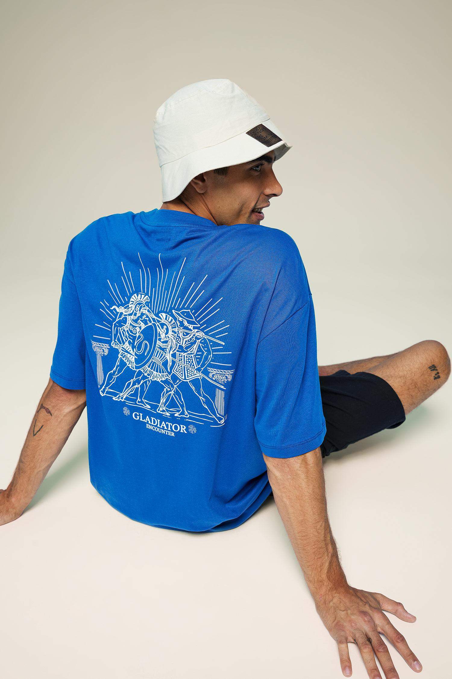 Oversize Fit Crew Neck Back Printed T-Shirt