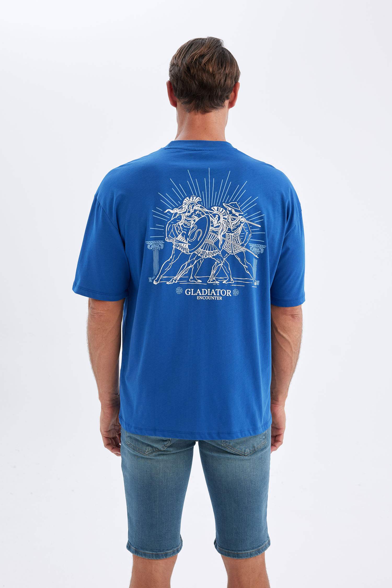 Oversize Fit Crew Neck Back Printed T-Shirt