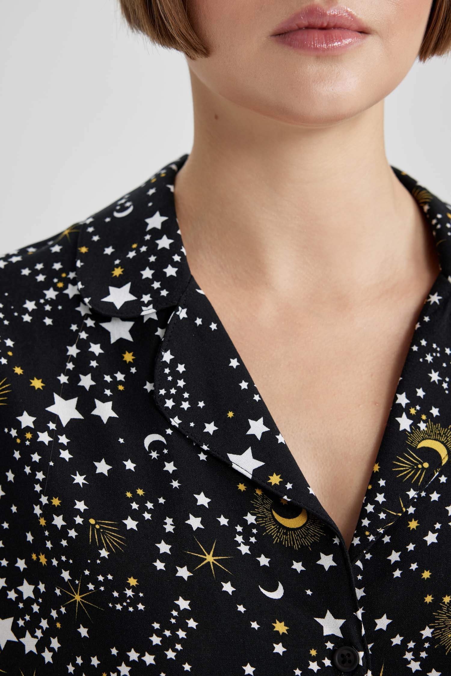 Fall in Love Viskon Uzun Kollu Pijama Üstü