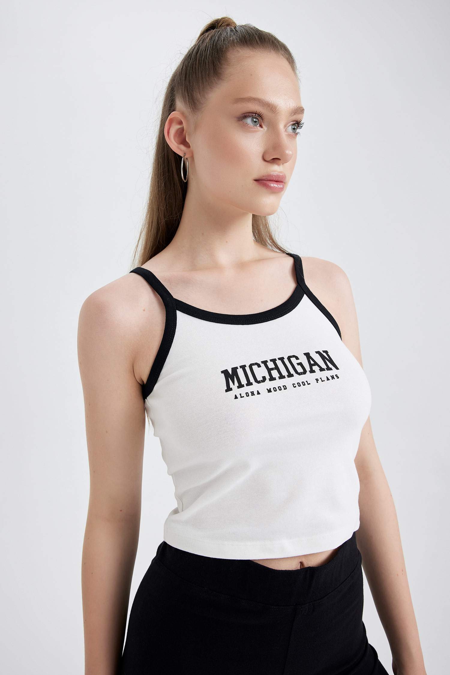 Coool Fitted Baskılı Ribana Atlet