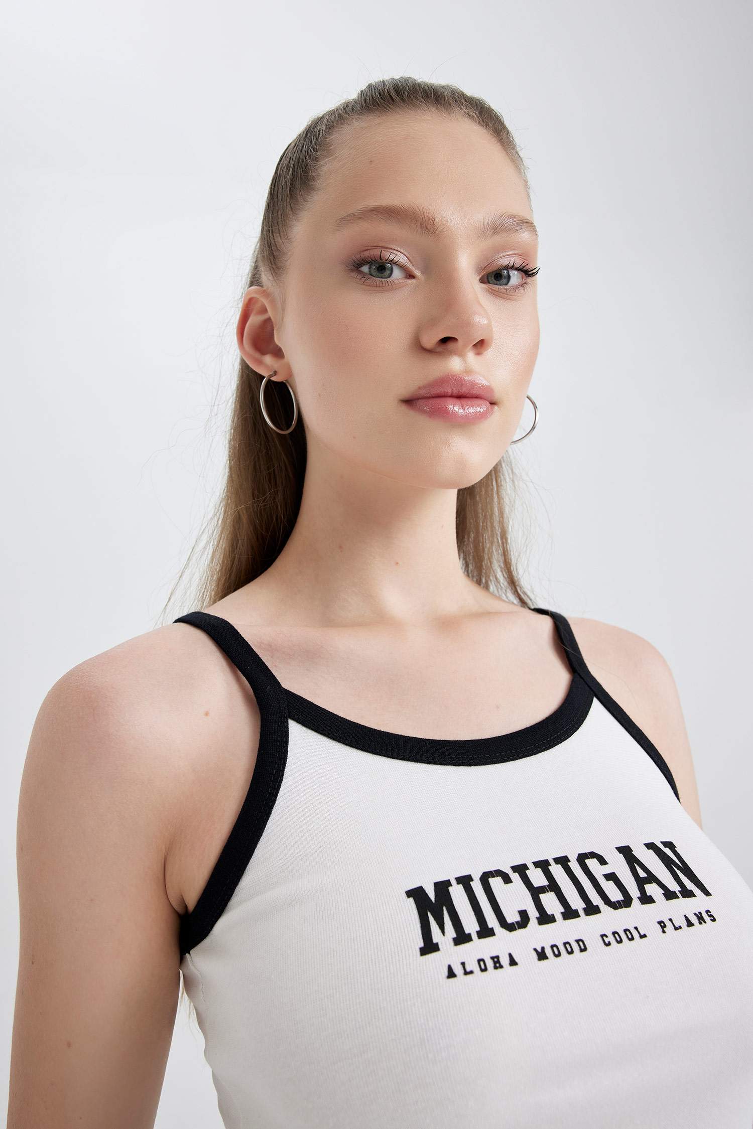 Coool Fitted Baskılı Ribana Atlet