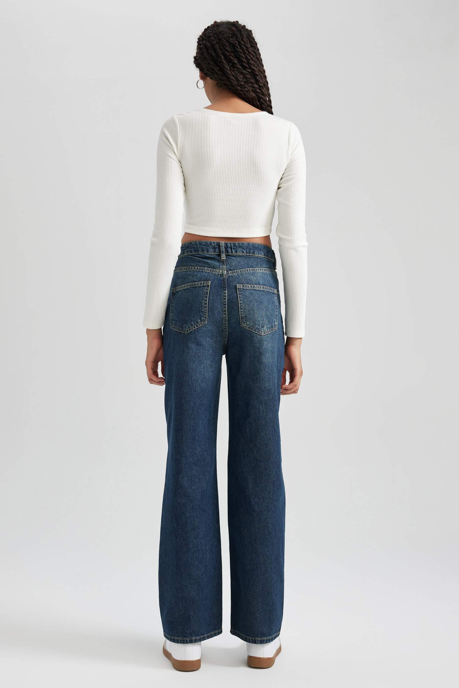 90's Wide Leg Yüksek Bel Geniş Paça Uzun Jean Pantolon