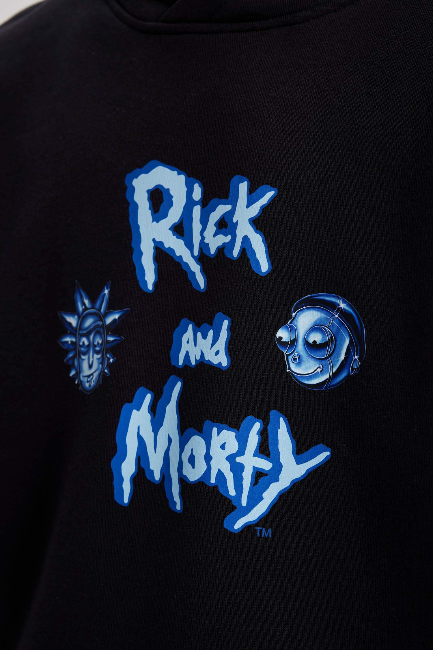 Oversize Fit Rick and Morty Licensed Printed Long Sleeve Sweatshirt