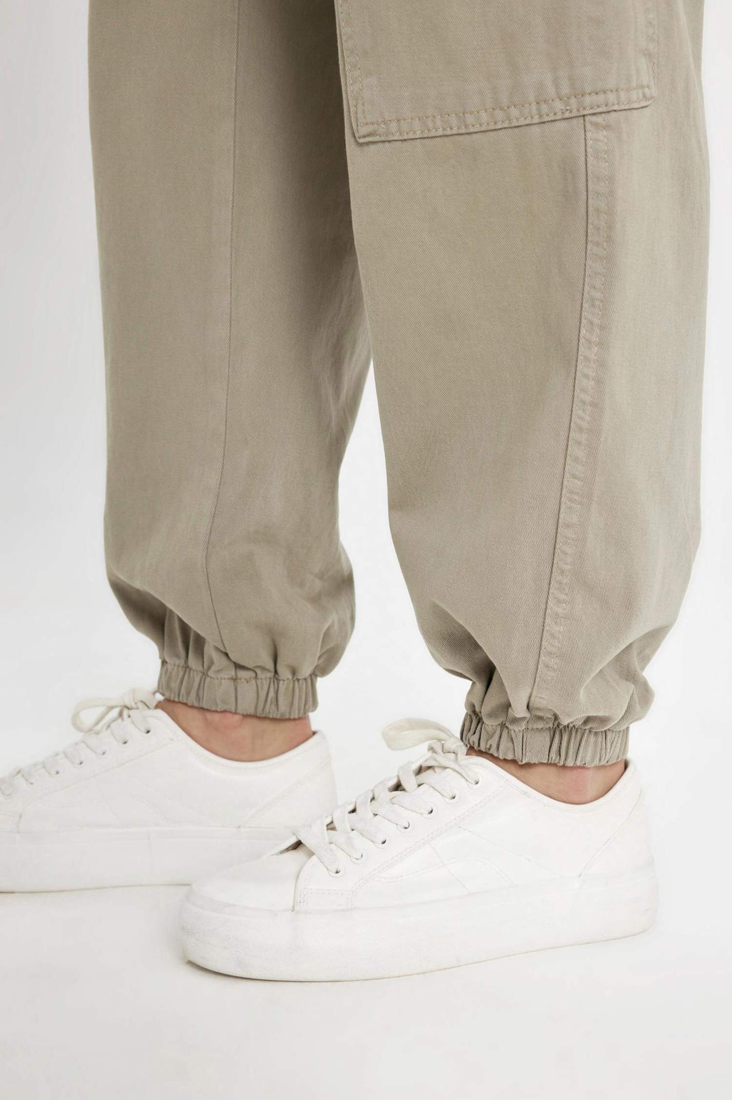 سروال كارجو جبردين بخصر عادي