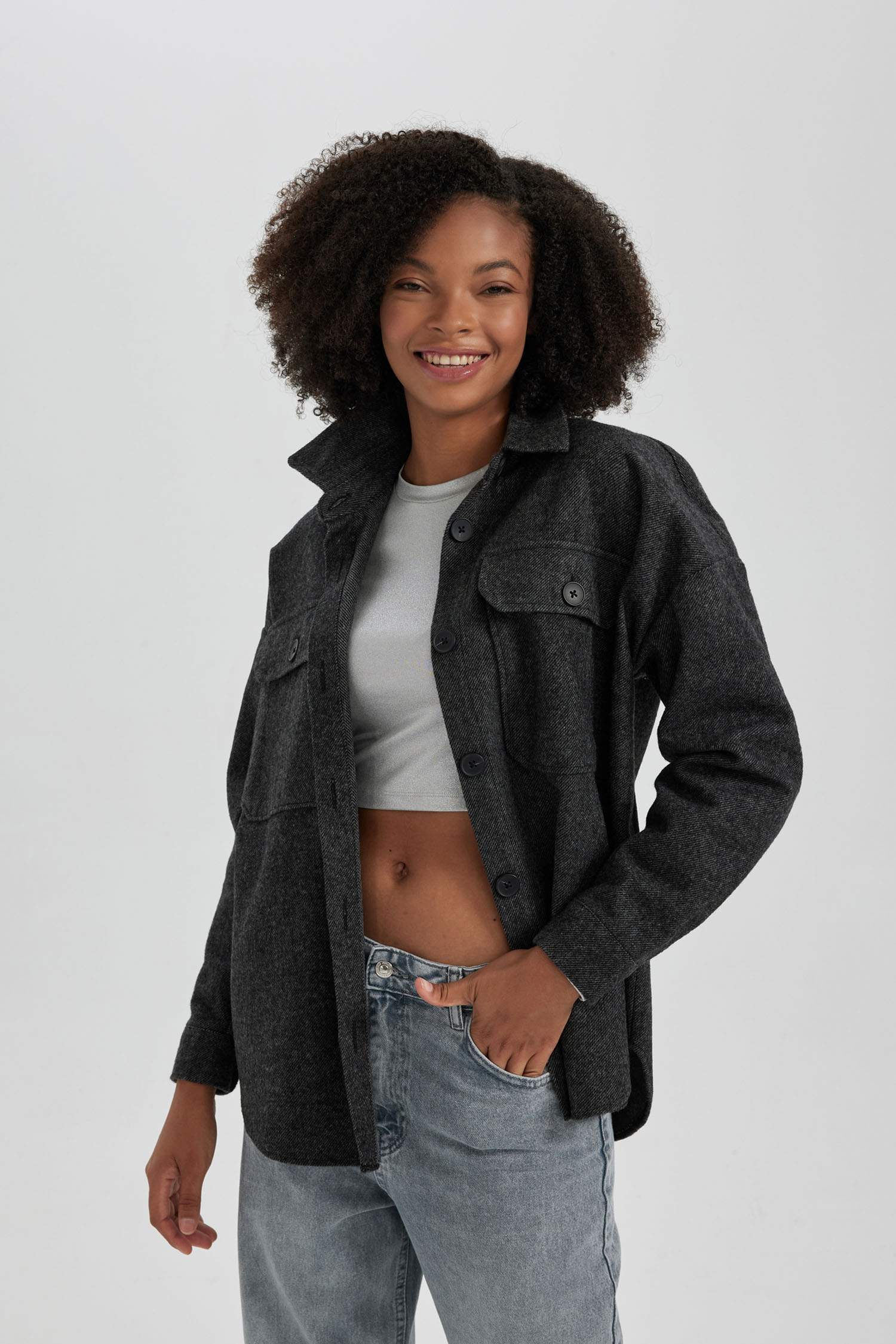 Туника оверсайз с длинным рукавом