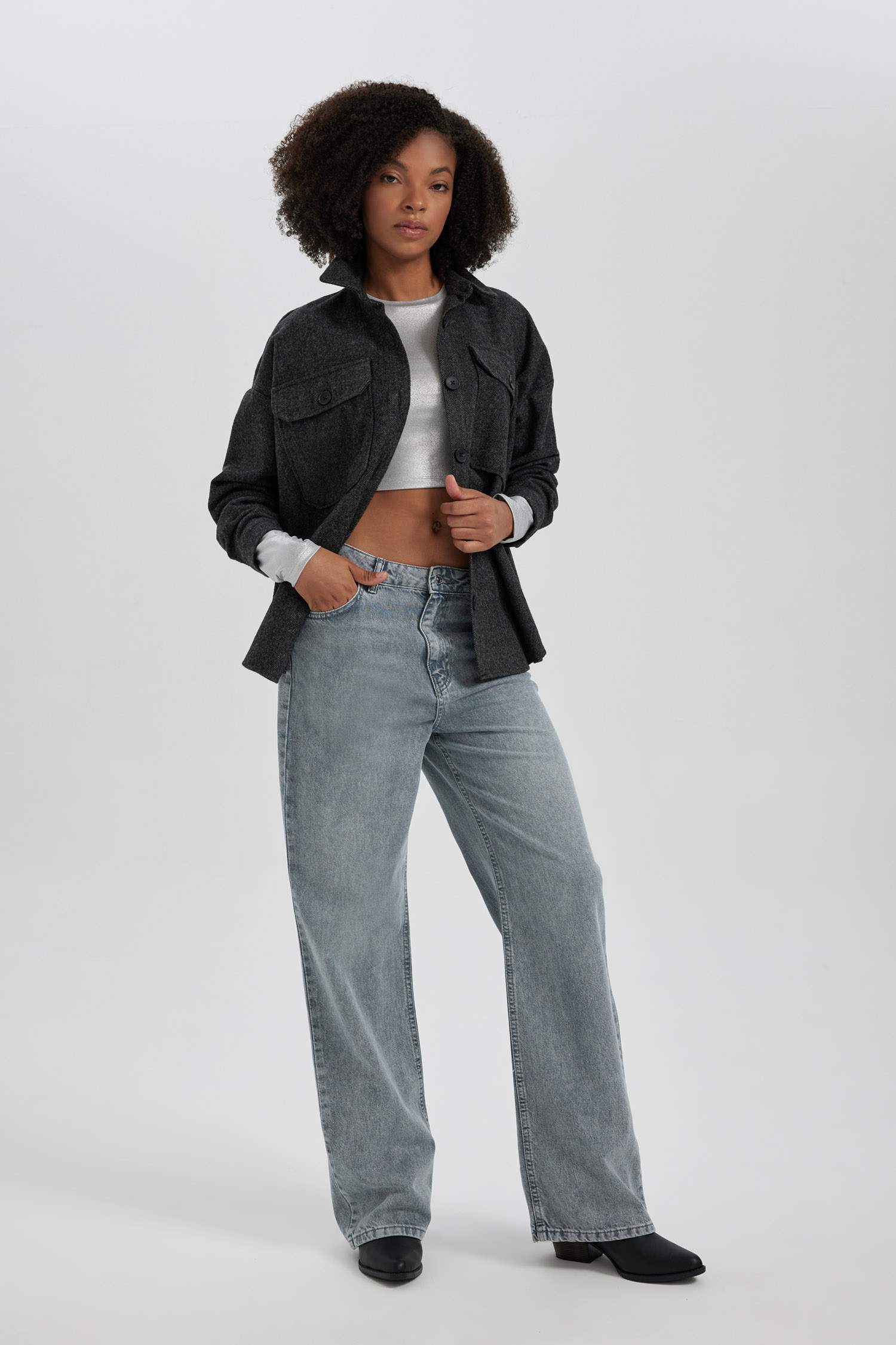 Туника оверсайз с длинным рукавом