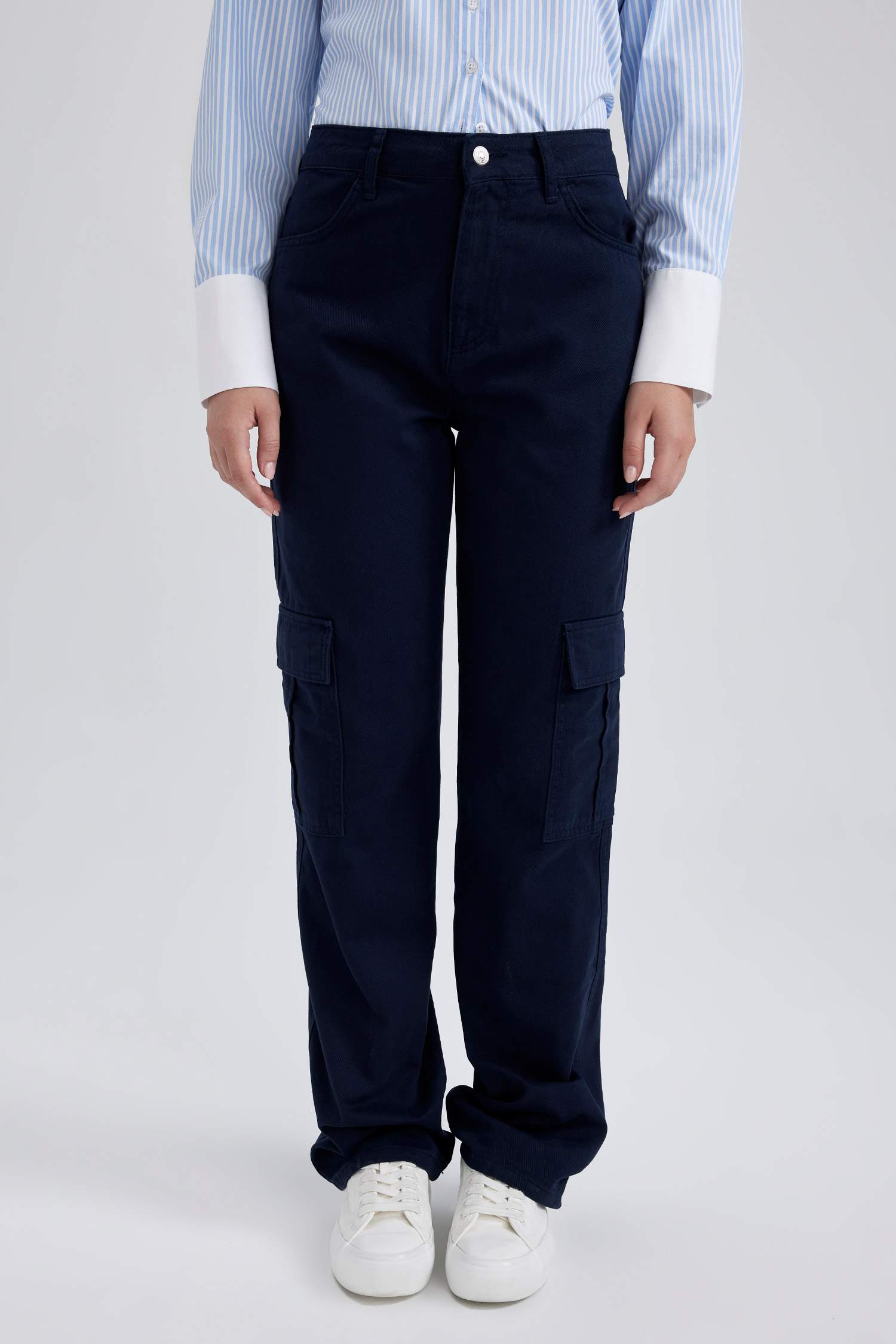 Navy WOMEN Wowen Fabrics Pants 2928150 DeFacto