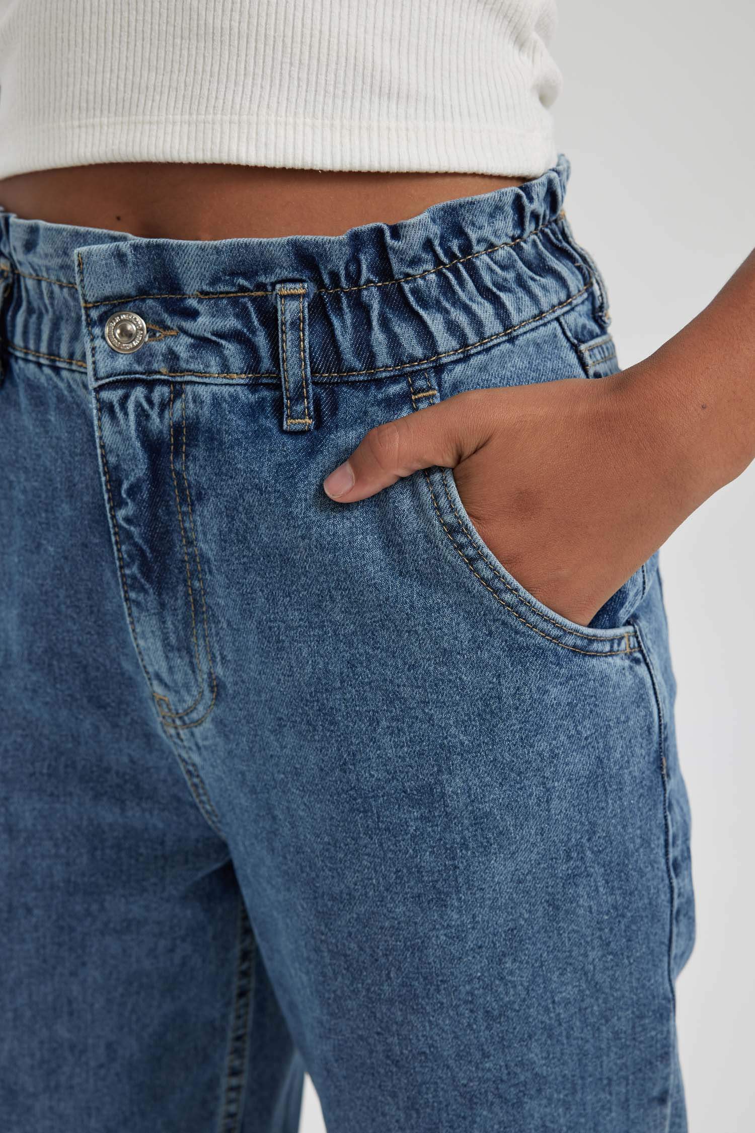 بنطلون جينز بيبرباج بخصر عالي