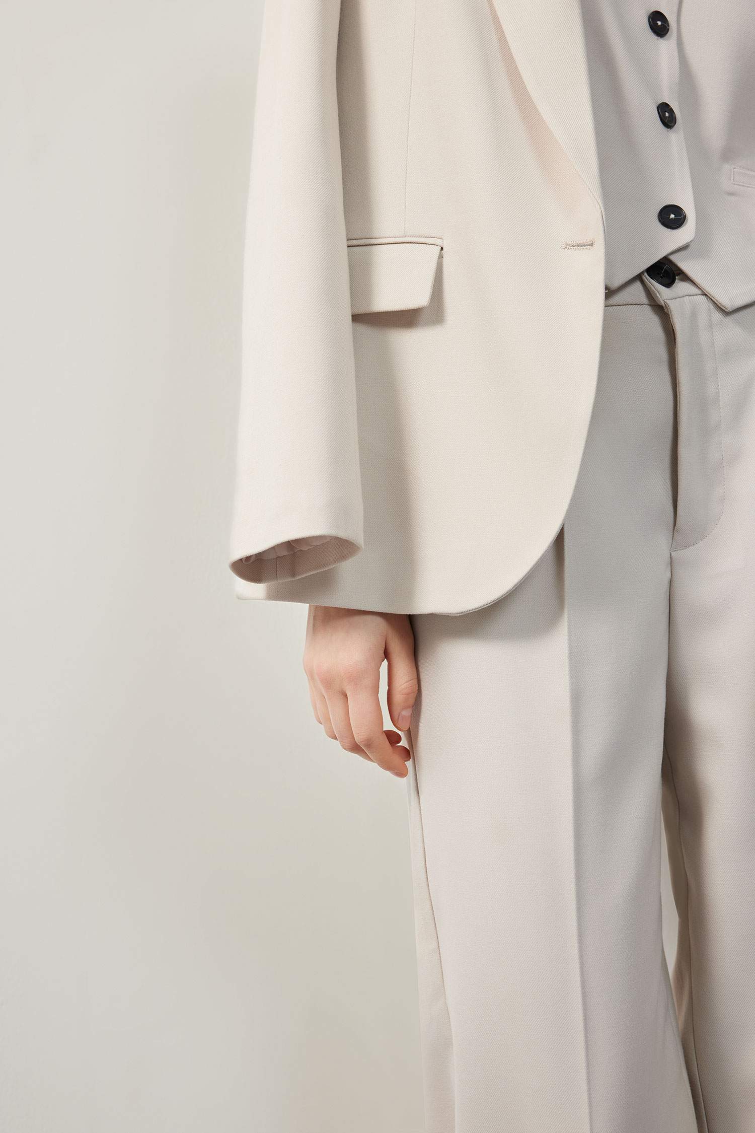 Oversize Geniş Kalıp Düğmeli Basic Düz Blazer Ceket