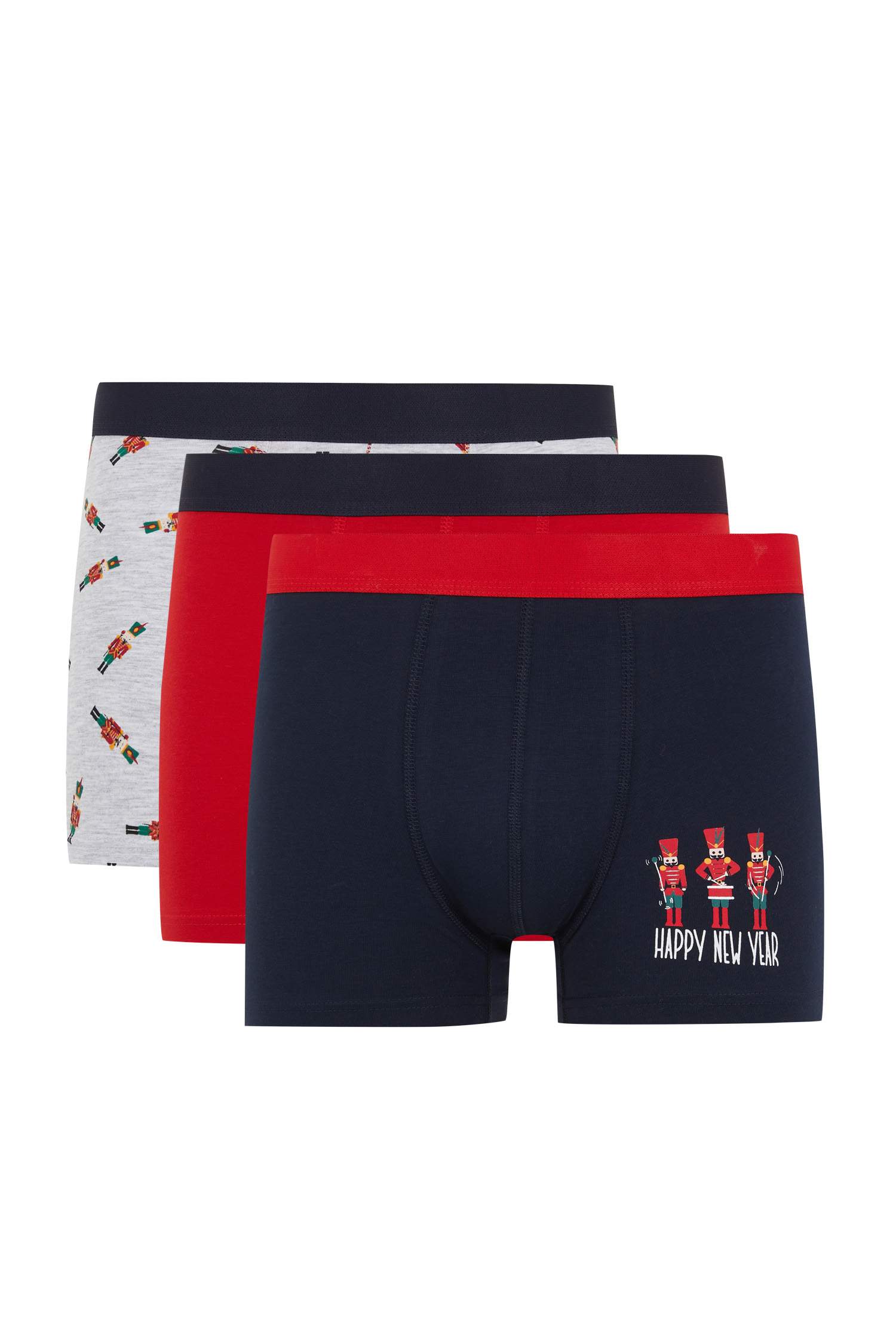 Yılbaşı Temalı Regular Fit 3'lü Boxer