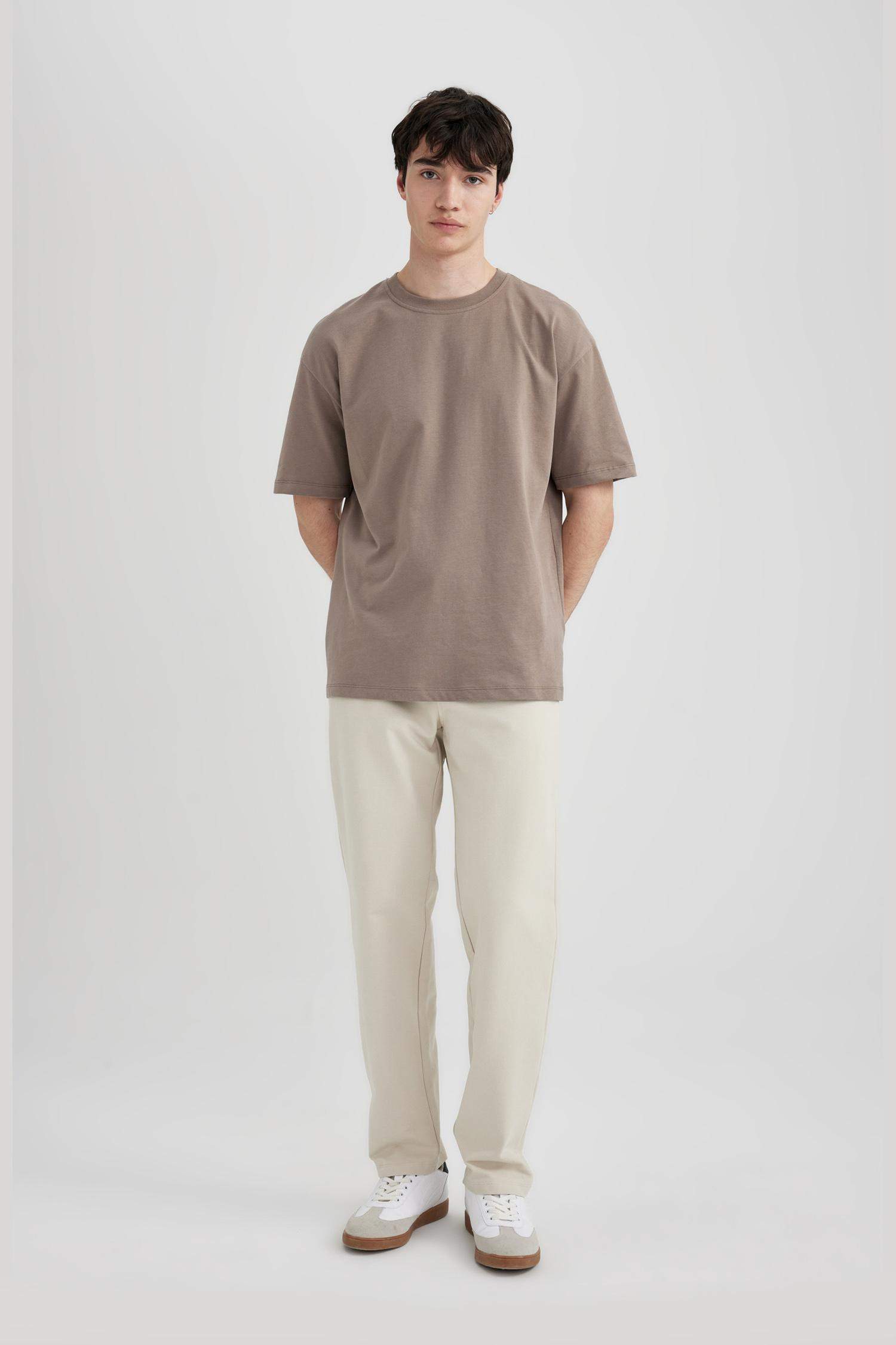 Pantalon de Survêtement Coupe Droite à Poches et Jambes Droites