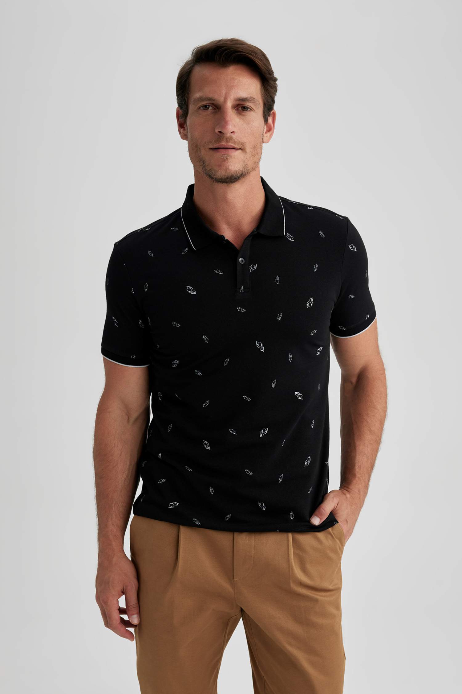 Slim Fit Printed Polo T-Shirt