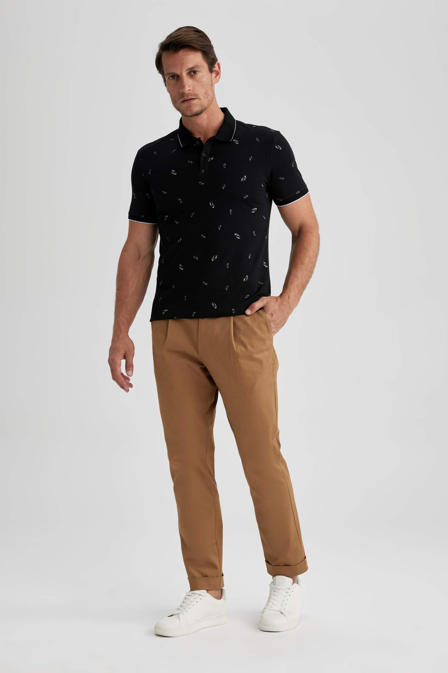 Slim Fit Printed Polo T-Shirt