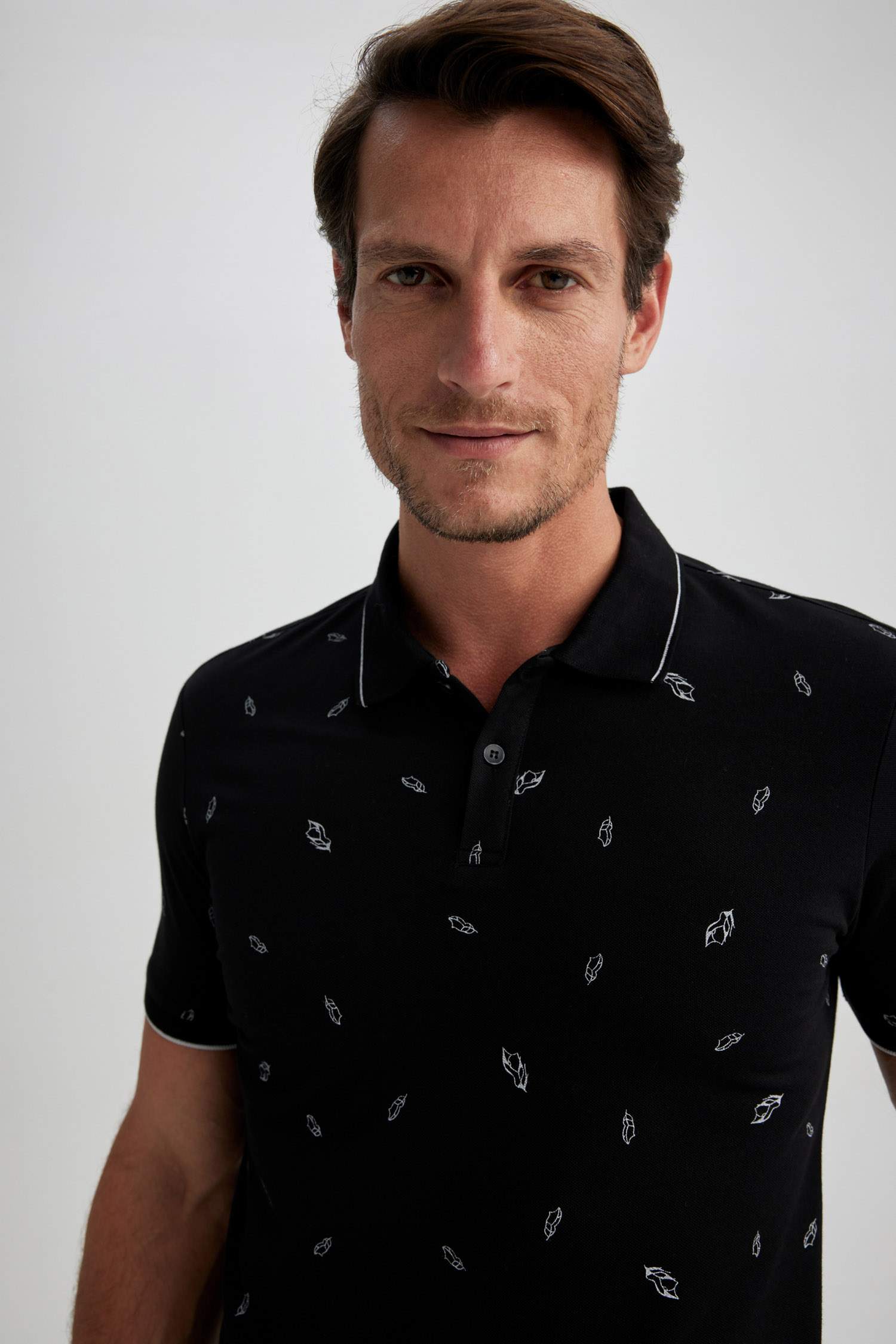 Slim Fit Printed Polo T-Shirt