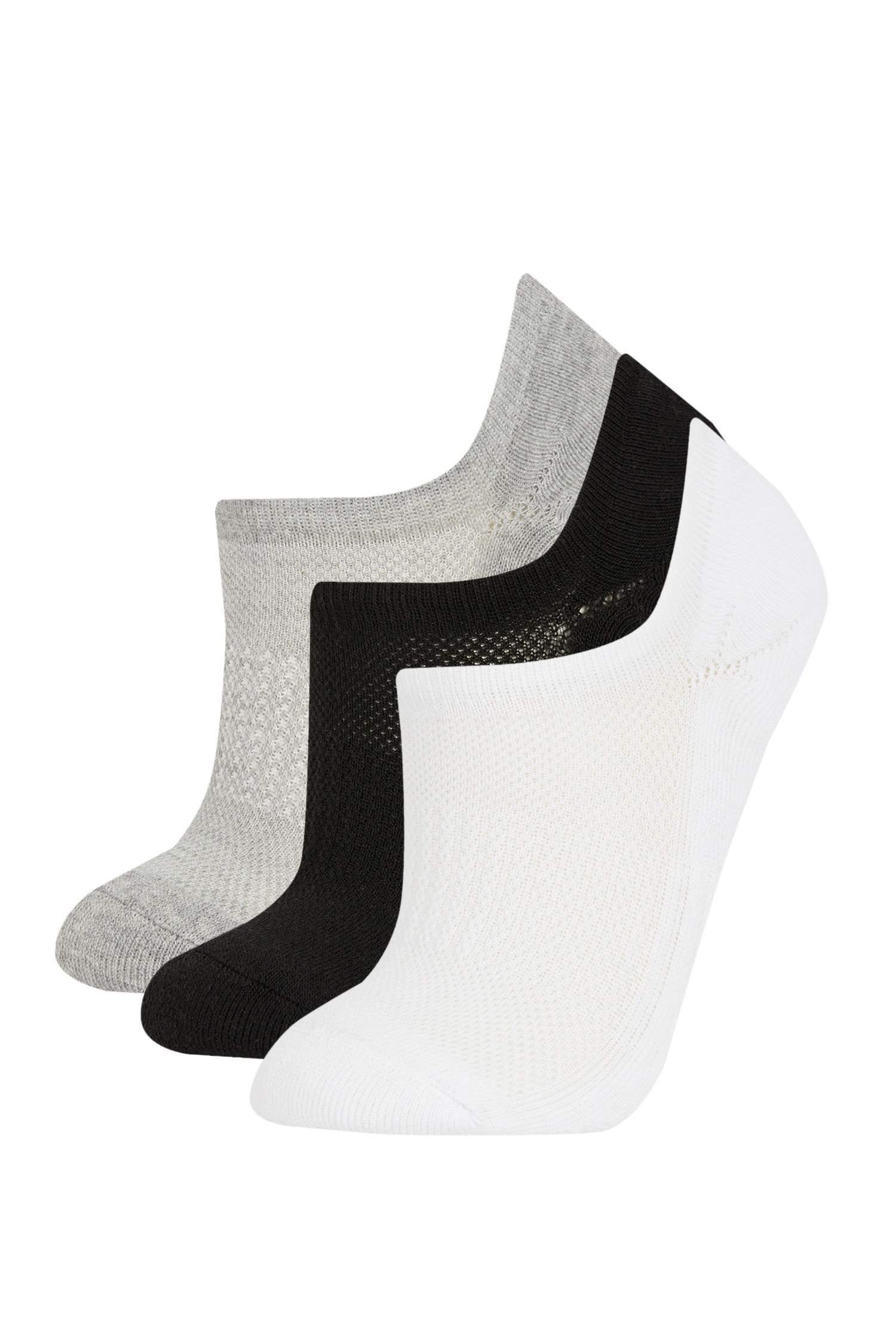 Kadın 3'lü Havlu Kumaş Sneaker Çorap
