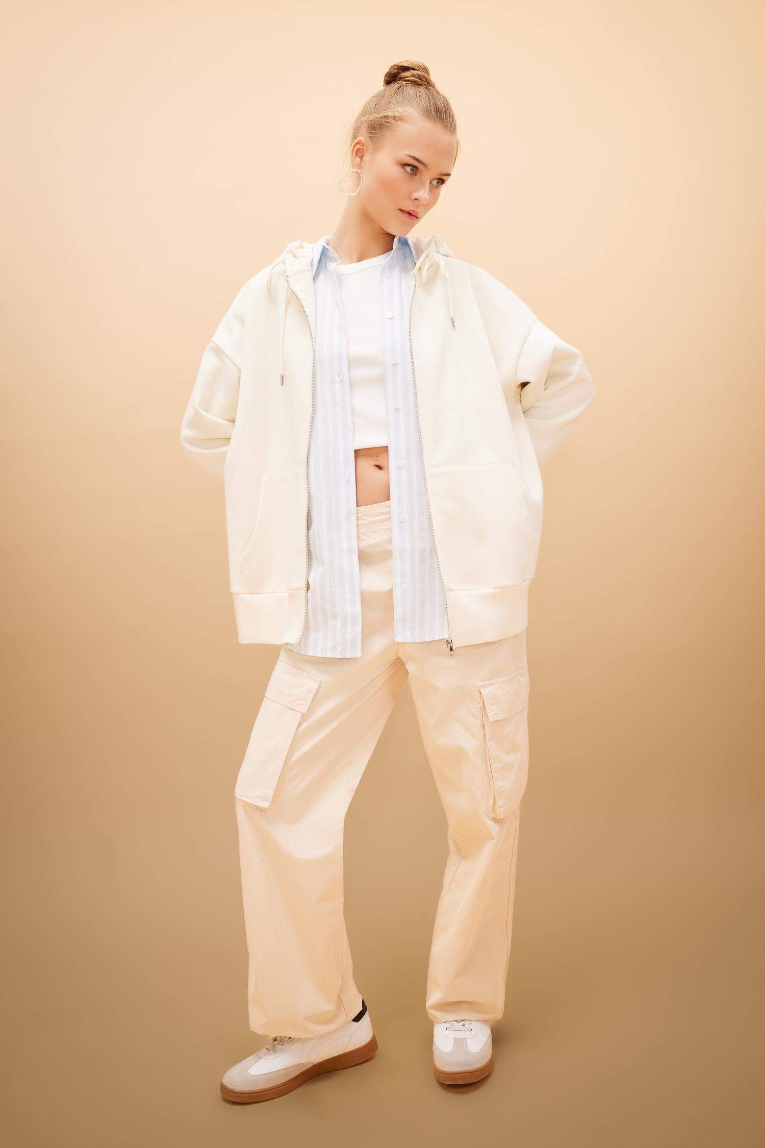 Straight Fit High Waist Standard Length Cargo Pants