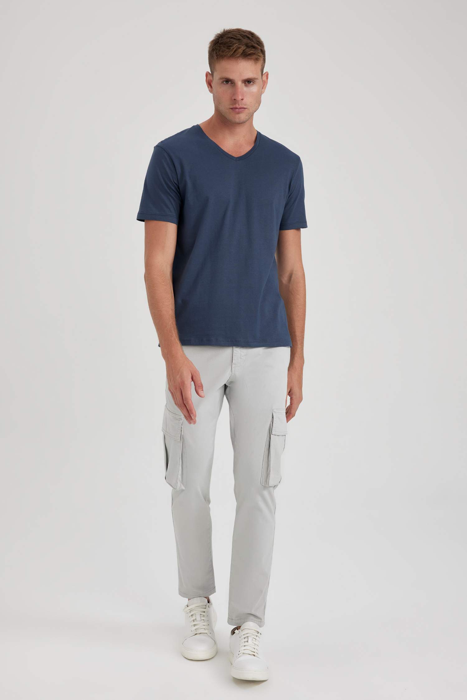 تي شيرت قطن سليم فيت بياخة V