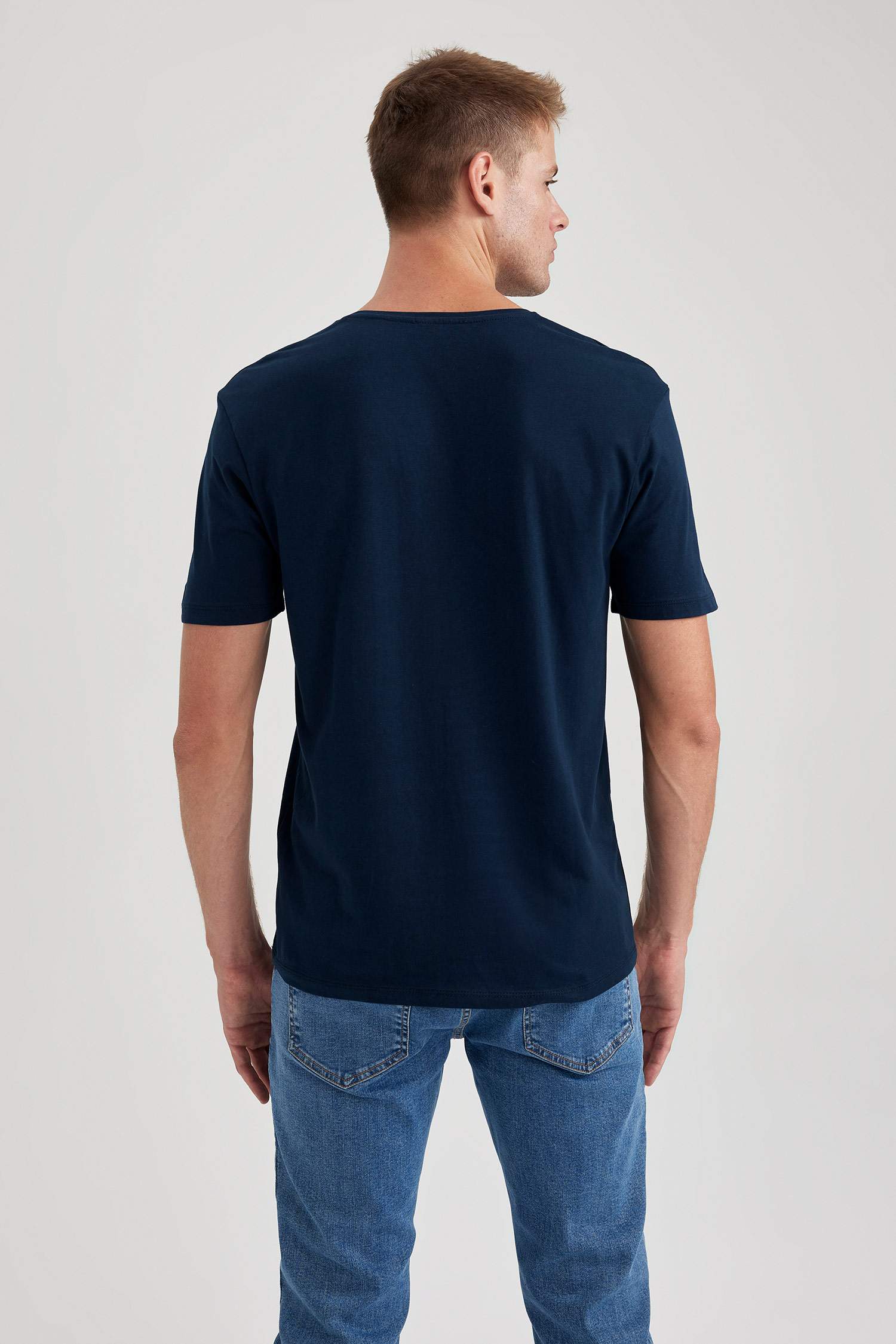 Slim Fit V-Neck Cotton Short Sleeve T-Shirt