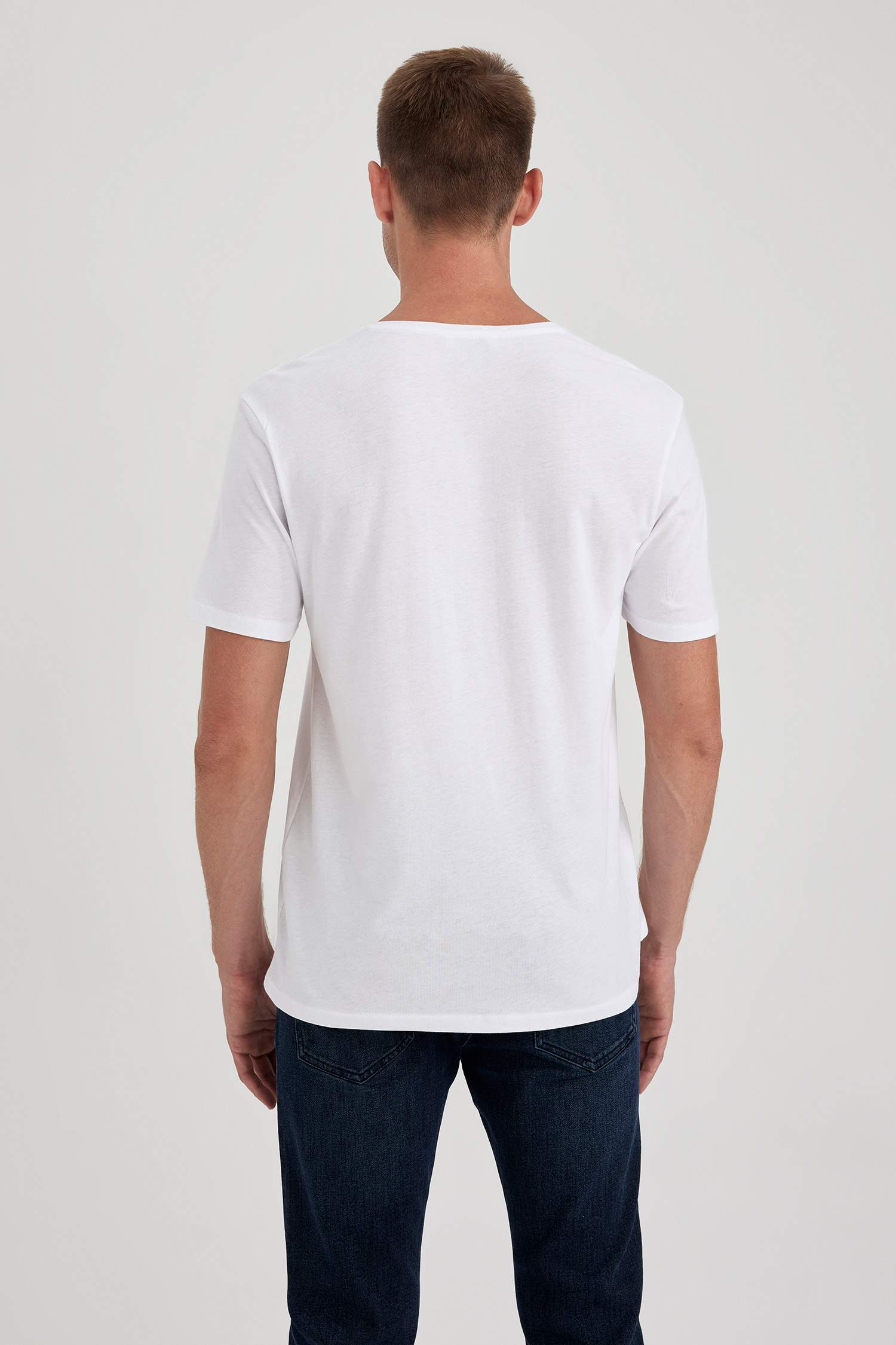 Slim Fit V-Neck Cotton Short Sleeve T-Shirt