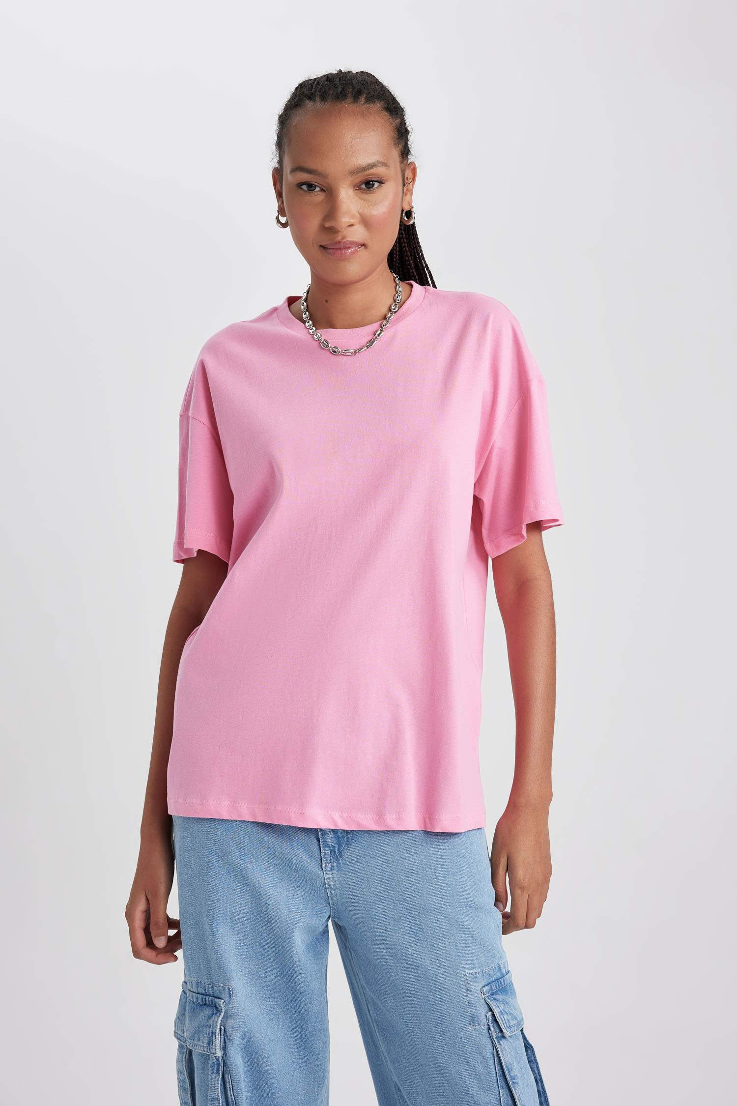 Oversize Fit Crew Neck Short Sleeve T-Shirt