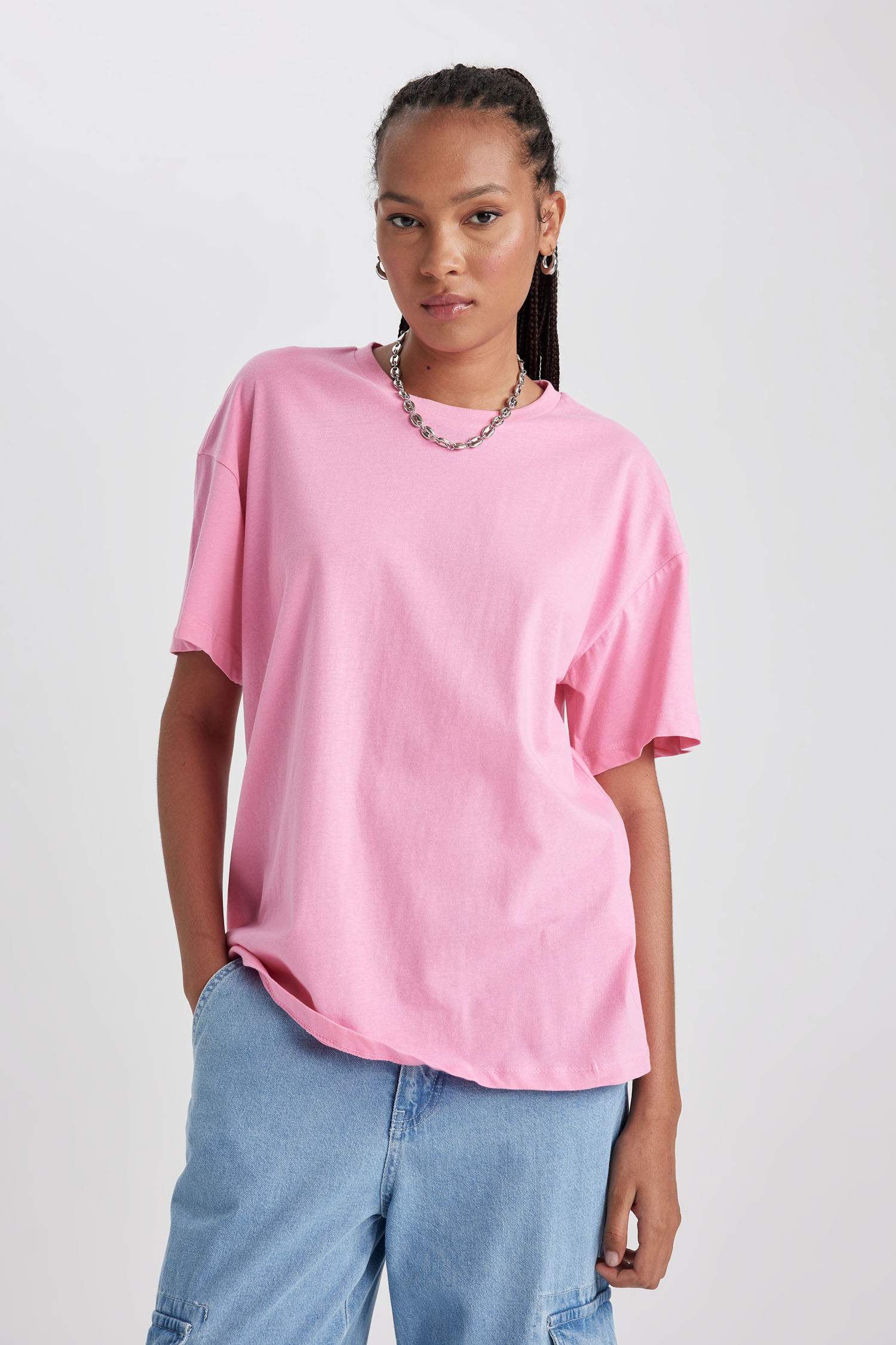 Oversize Fit Crew Neck Short Sleeve T-Shirt