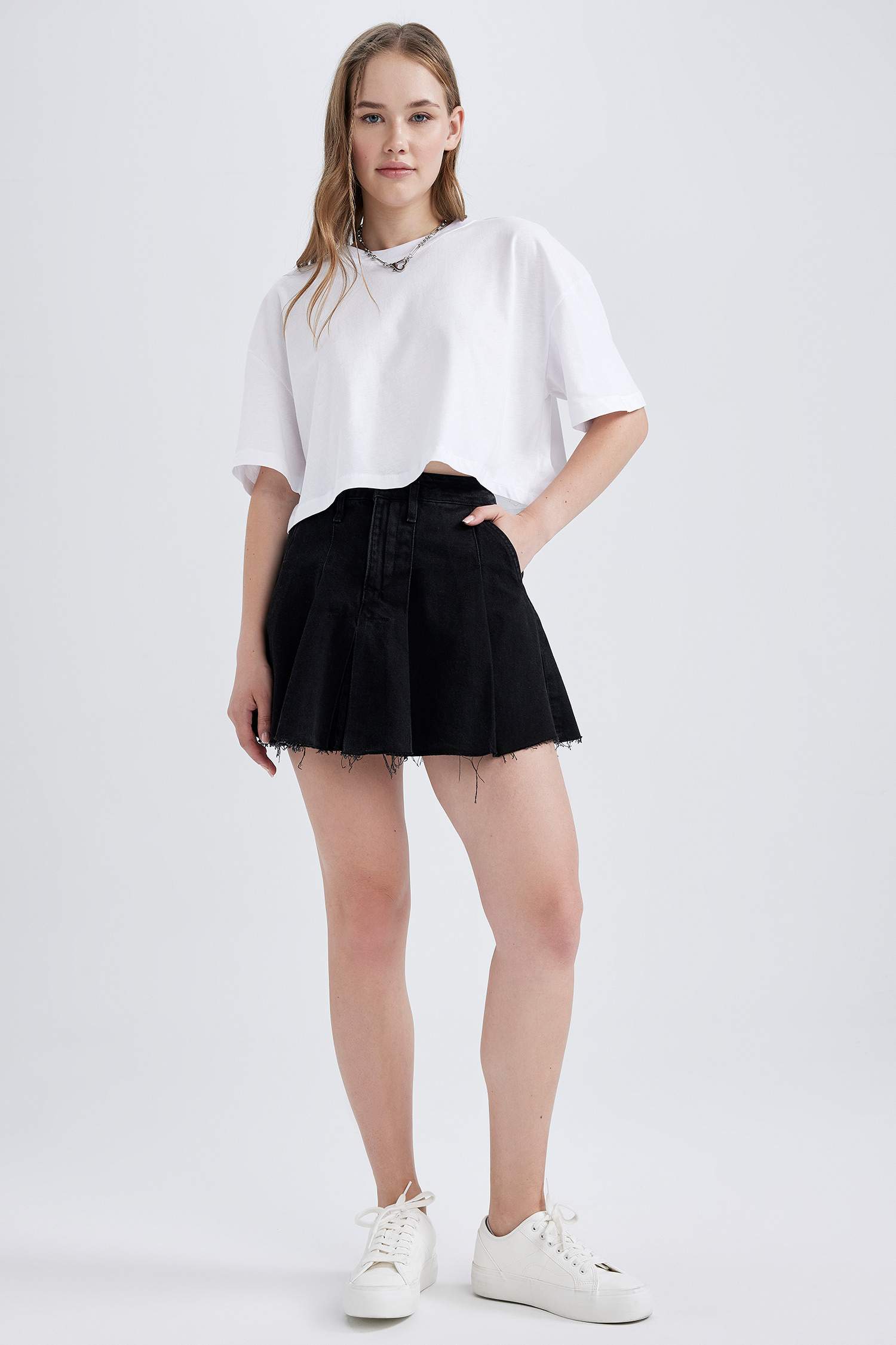 تي شيرت نص ردن قطن اوفر سايز