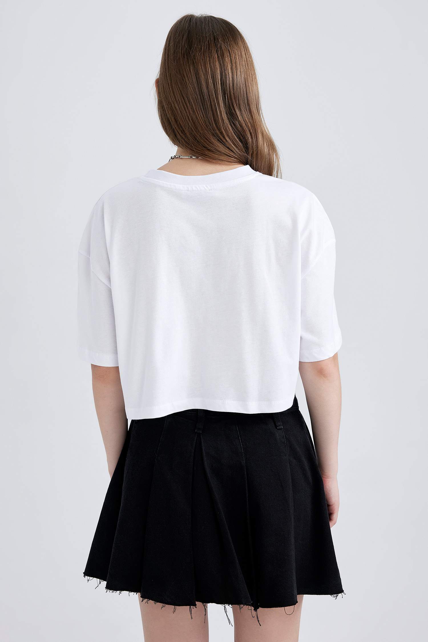 تي شيرت نص ردن قطن اوفر سايز