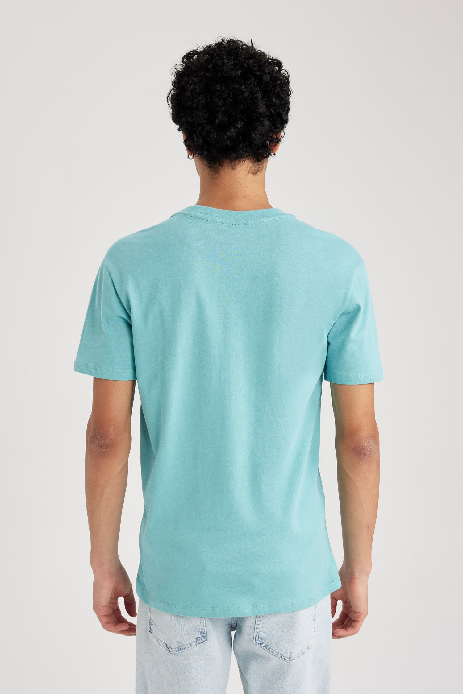 DeFacto %100 Pamuk Slim Fit Basic Tişört görsel 5