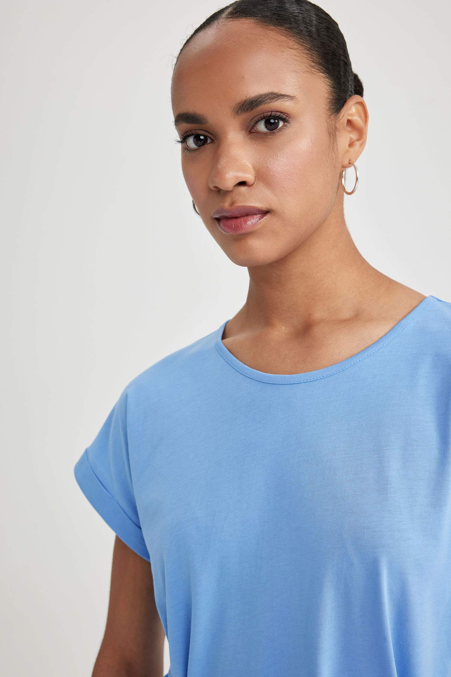 A-Line Crew Neck Cotton Dress