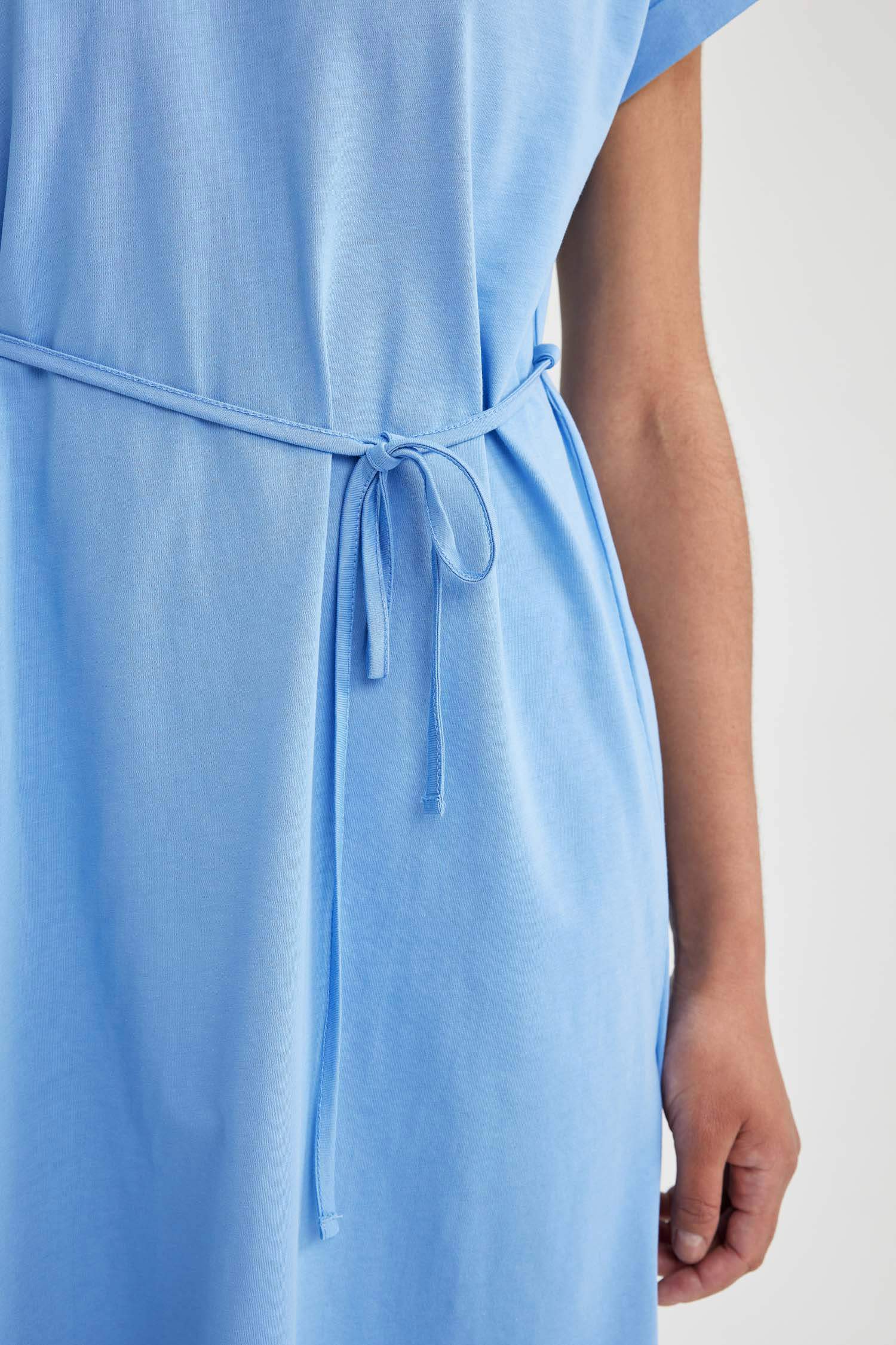 A-Line Crew Neck Cotton Dress