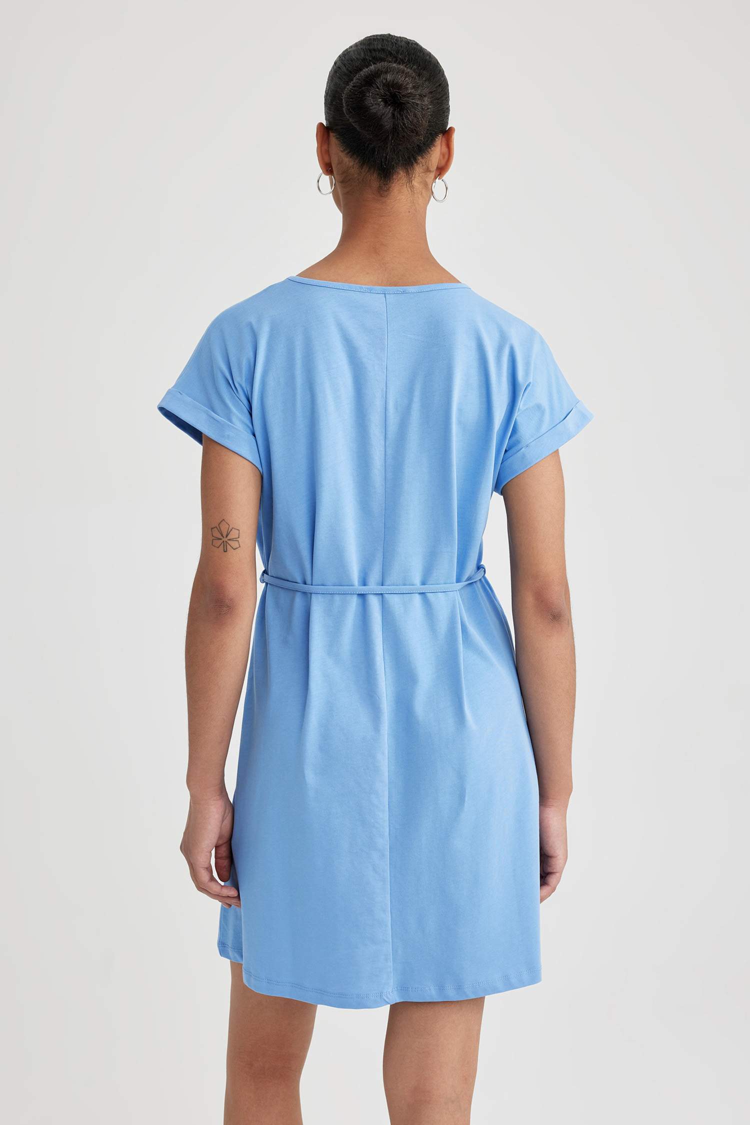 A-Line Crew Neck Cotton Dress