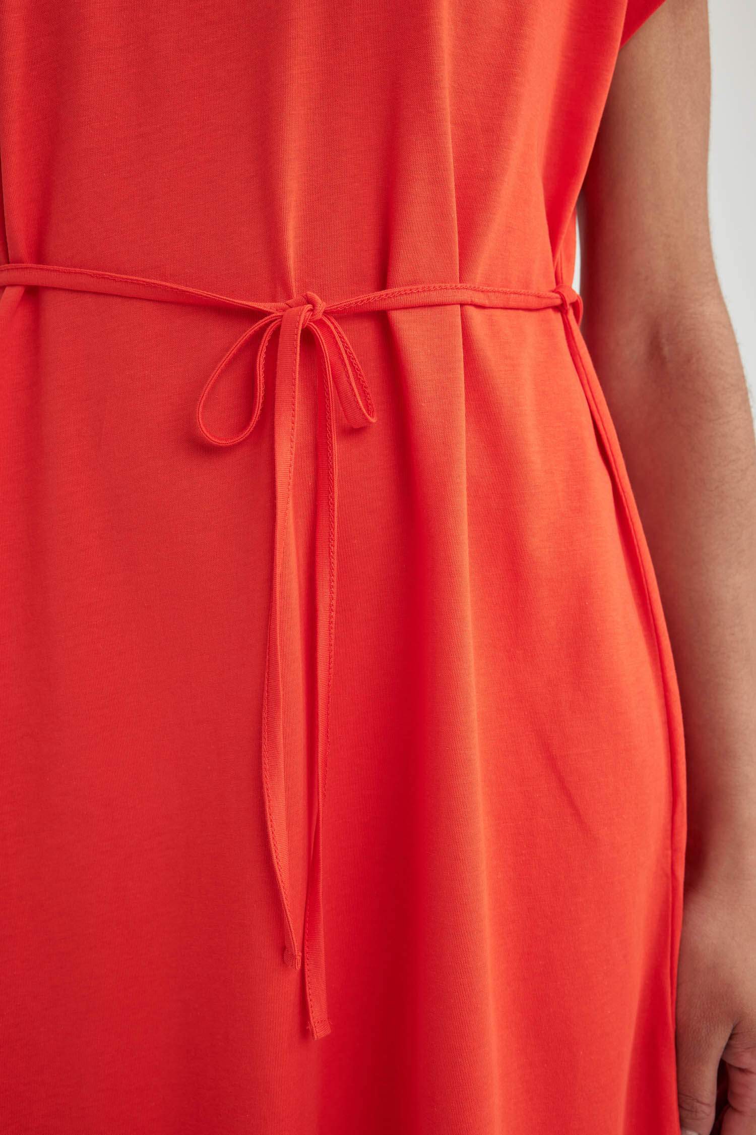 A-Line Crew Neck Cotton Dress