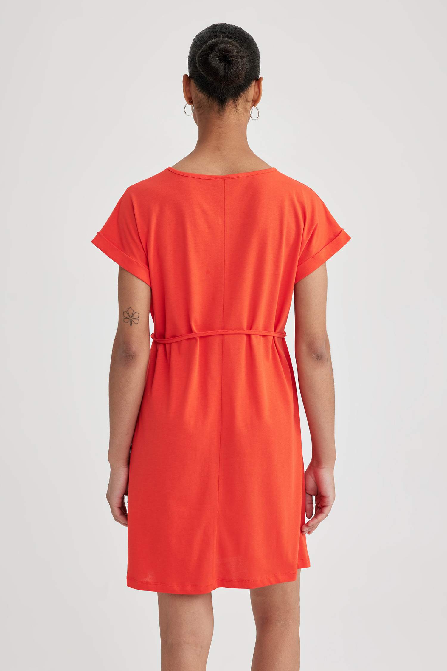 A-Line Crew Neck Cotton Dress