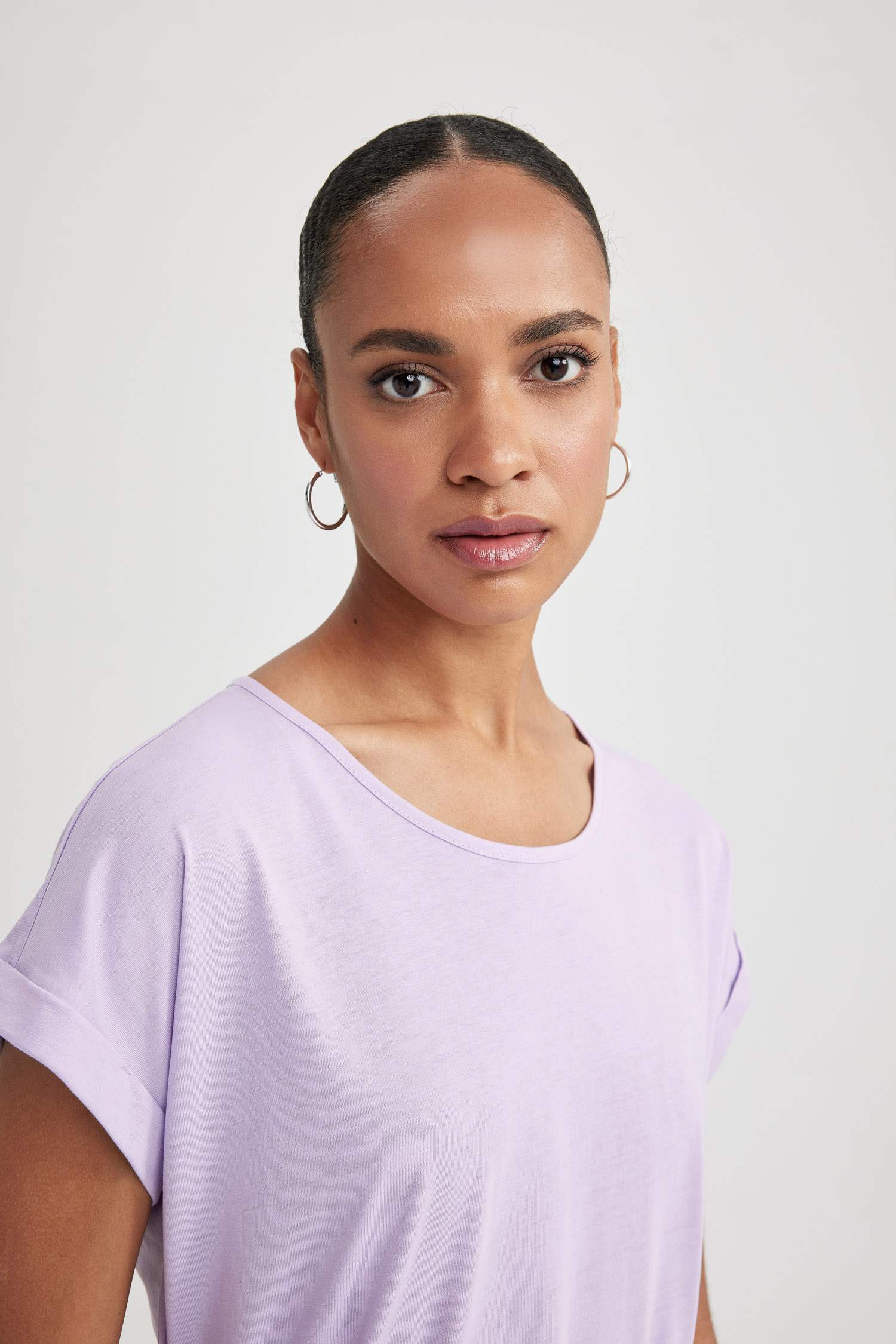 A-Line Crew Neck Cotton Dress