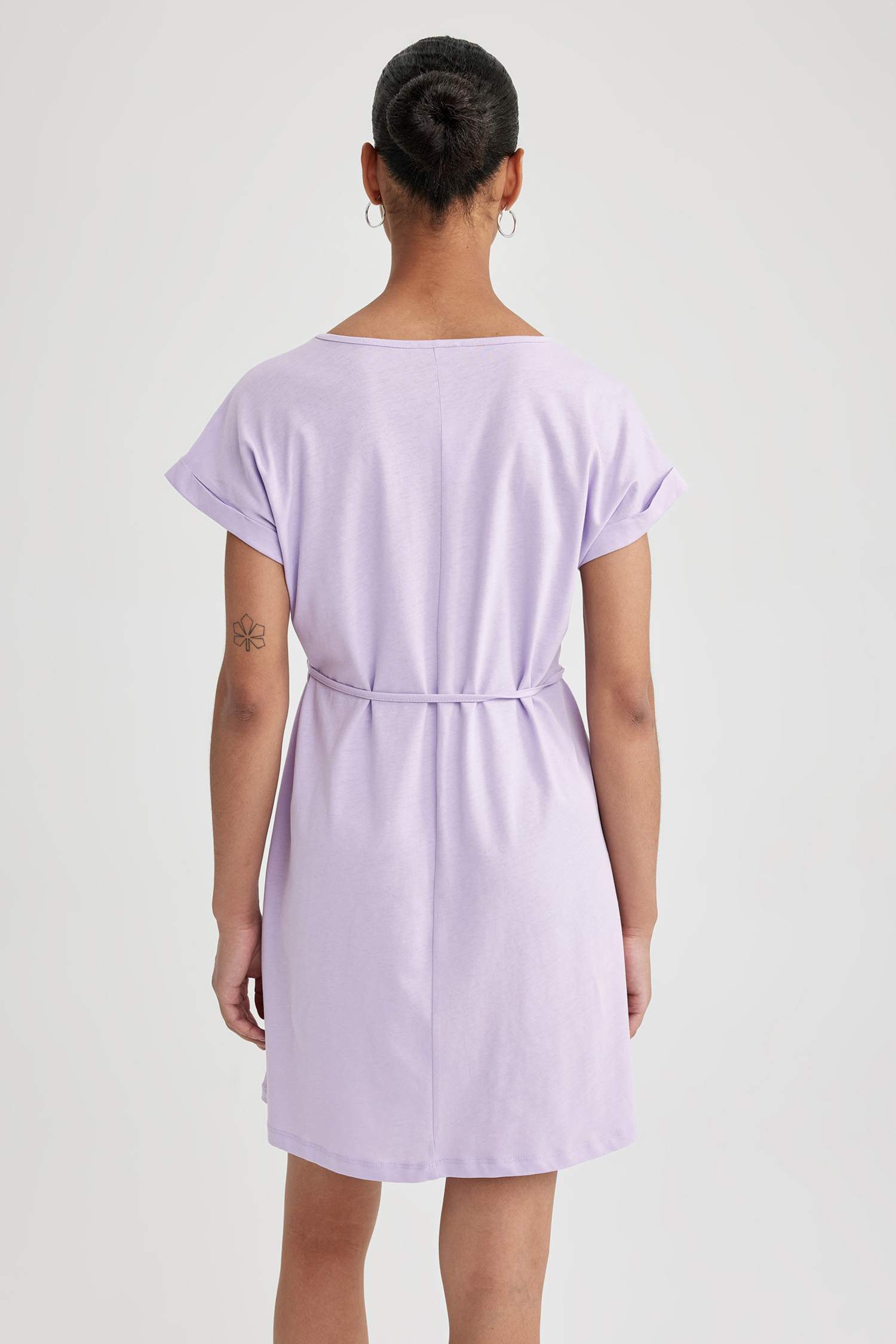 A-Line Crew Neck Cotton Dress