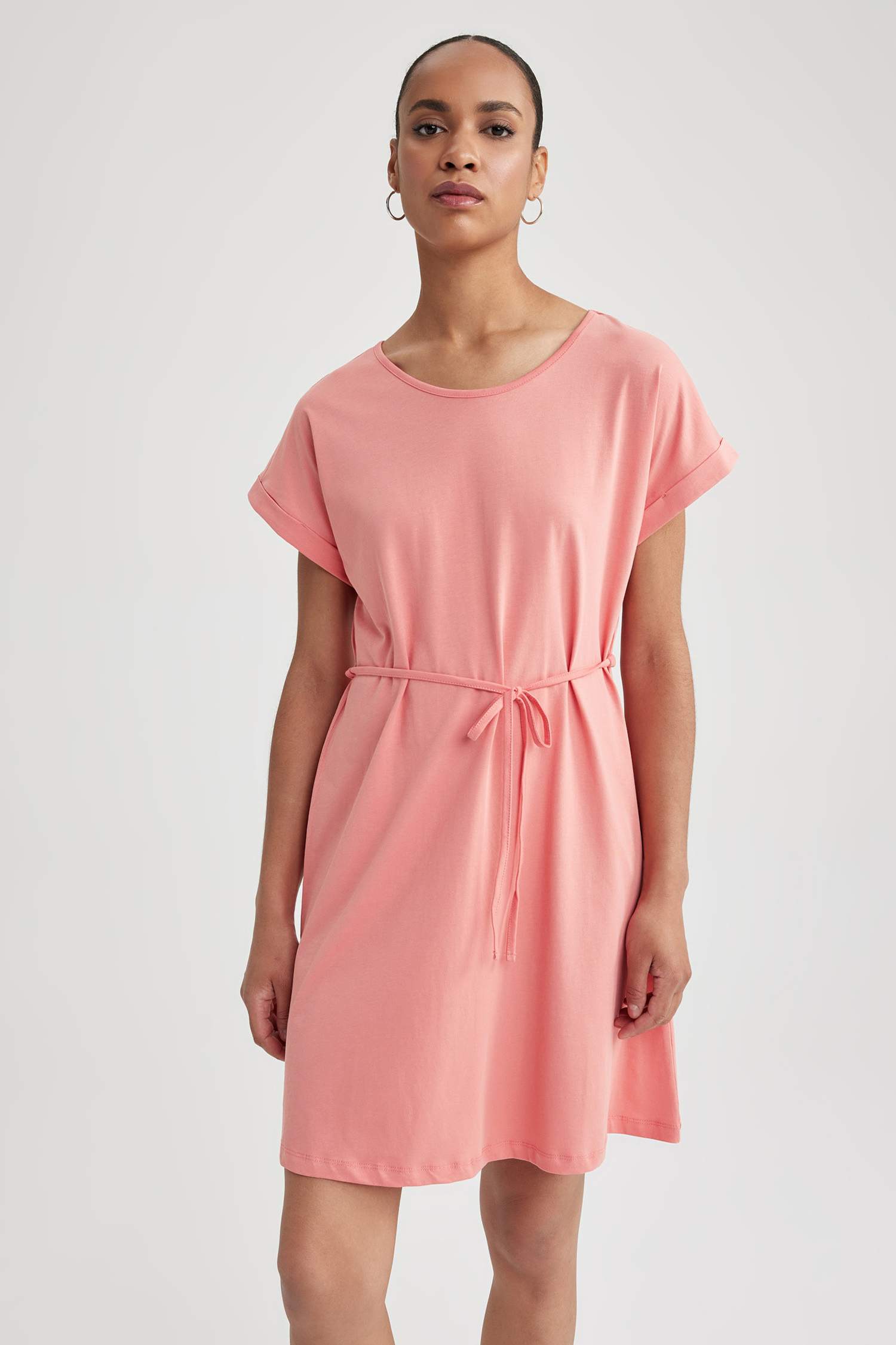 A Cut Crew Neck Dress