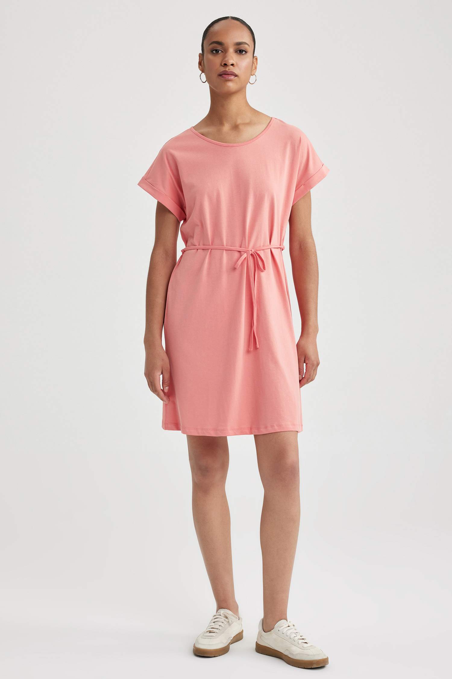 A Cut Crew Neck Dress