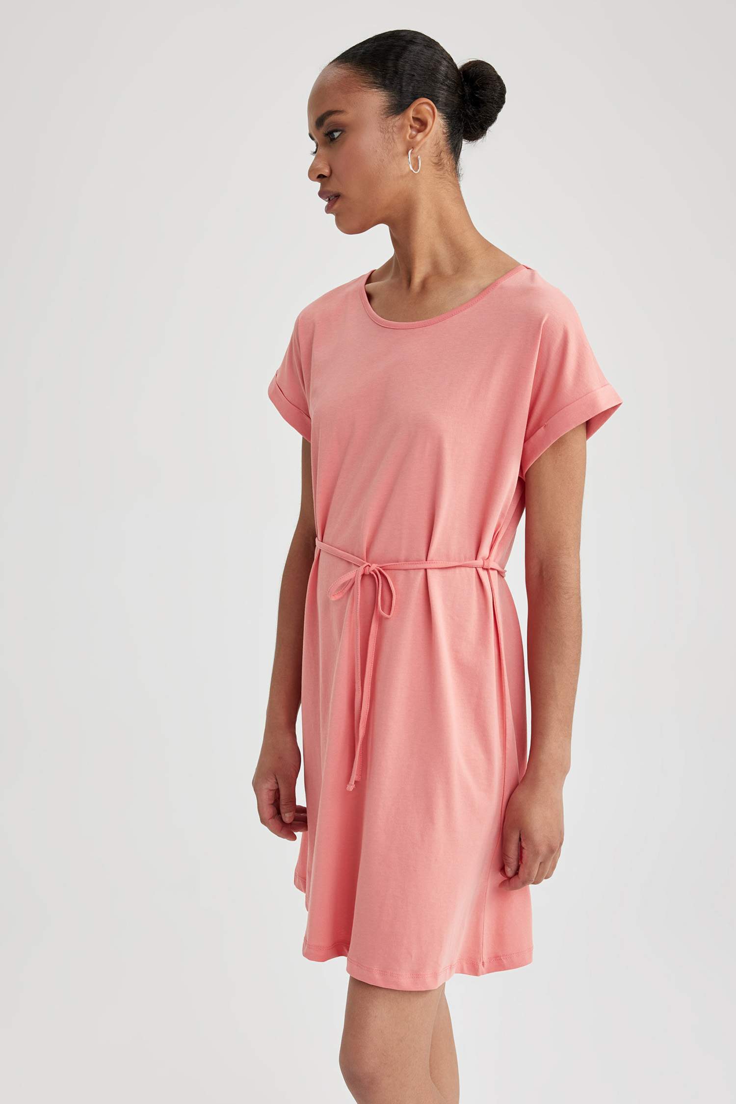 A Cut Crew Neck Dress