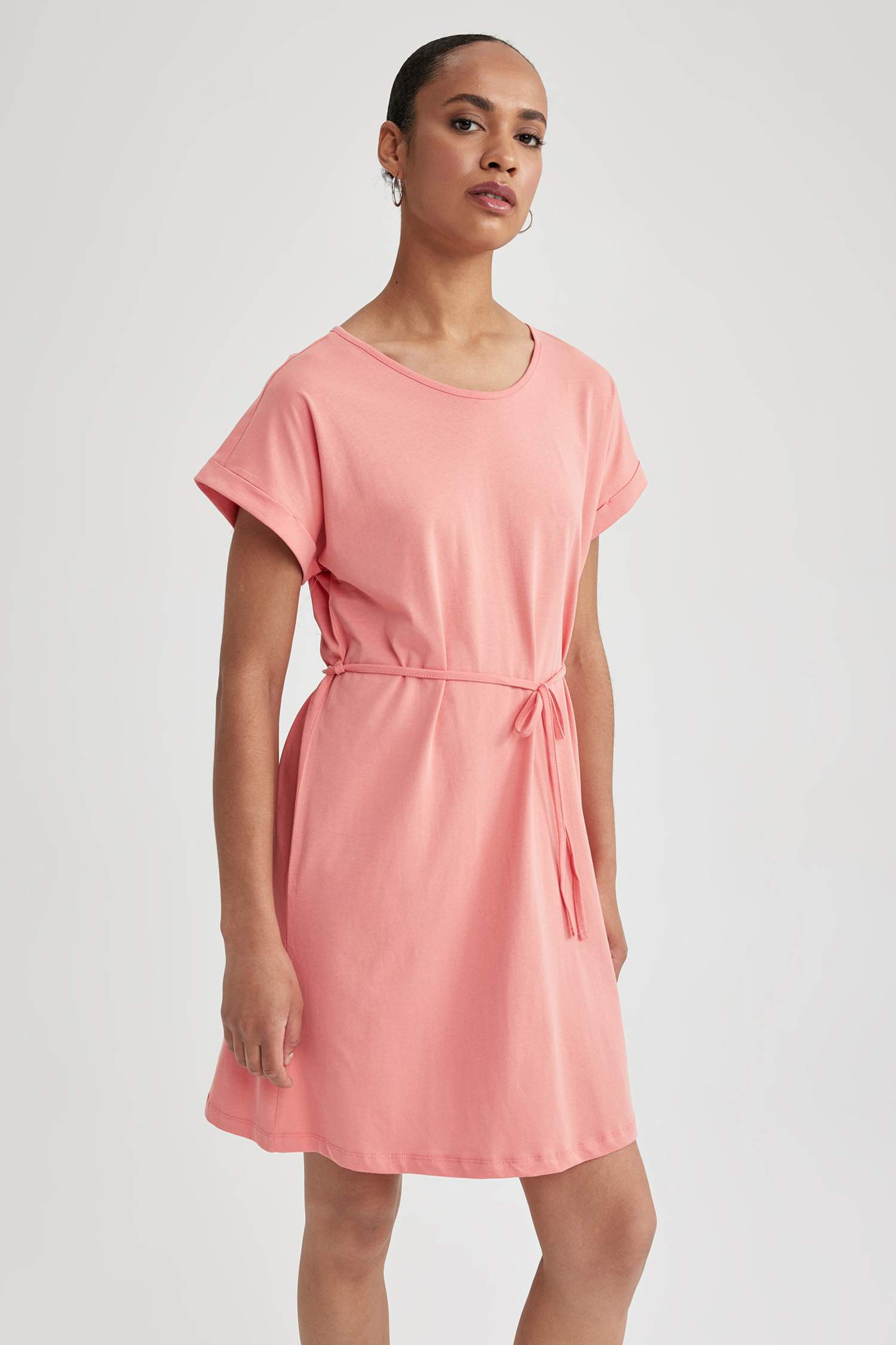 A Cut Crew Neck Dress